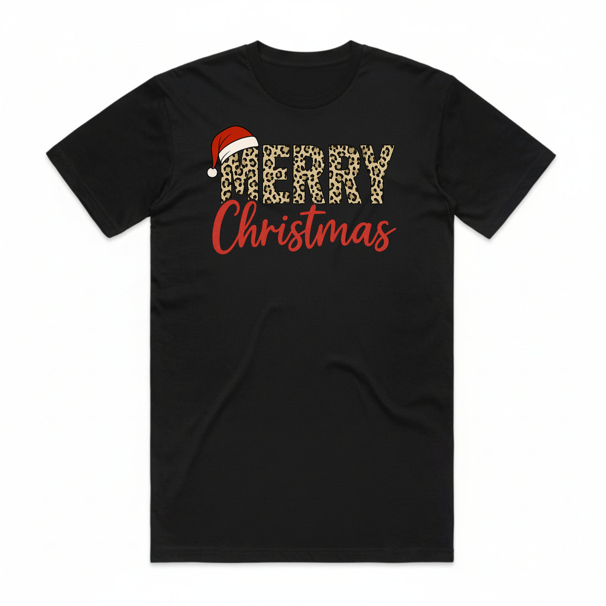 Merry Christmas Leopard Print T-Shirt