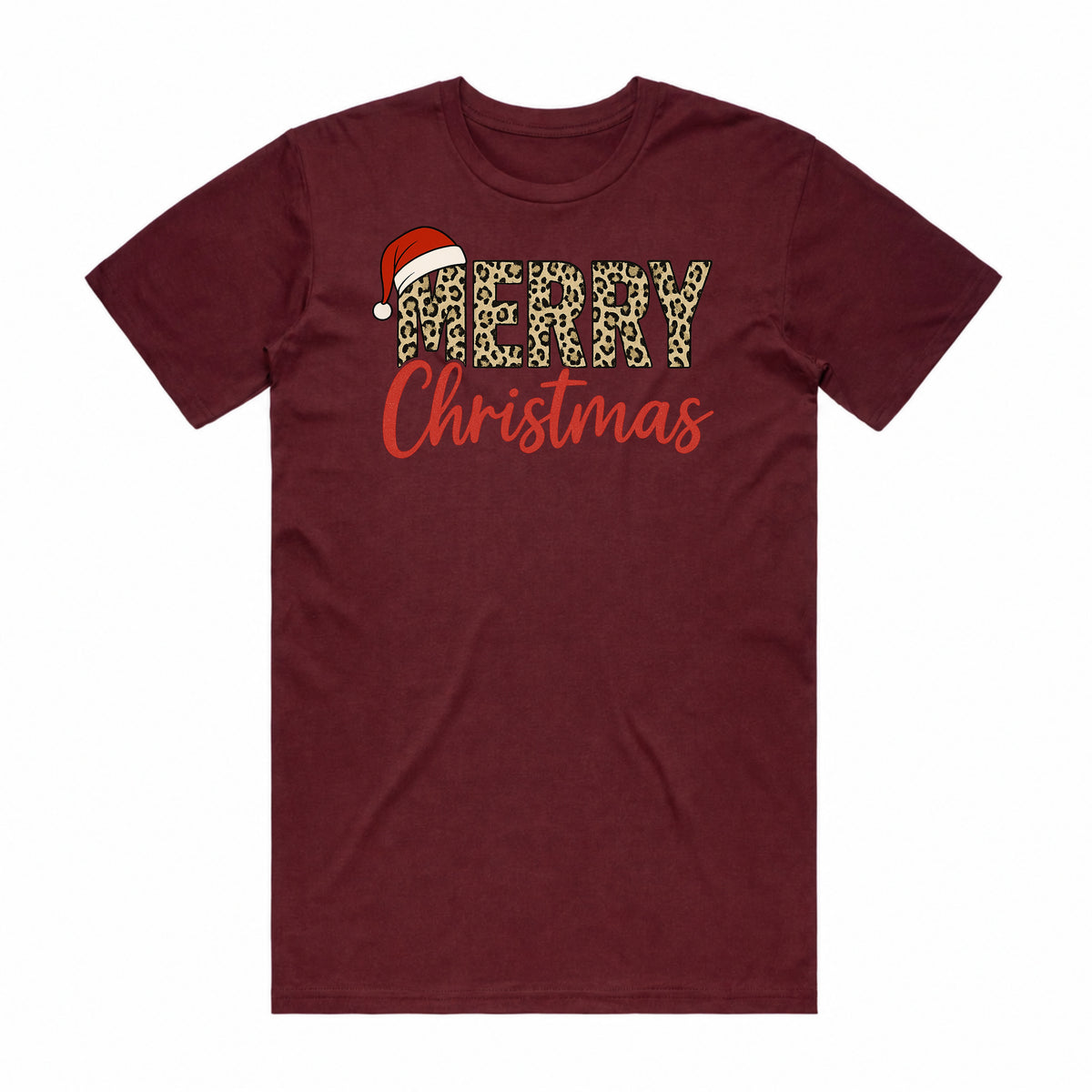 Merry Christmas Leopard Print T-Shirt