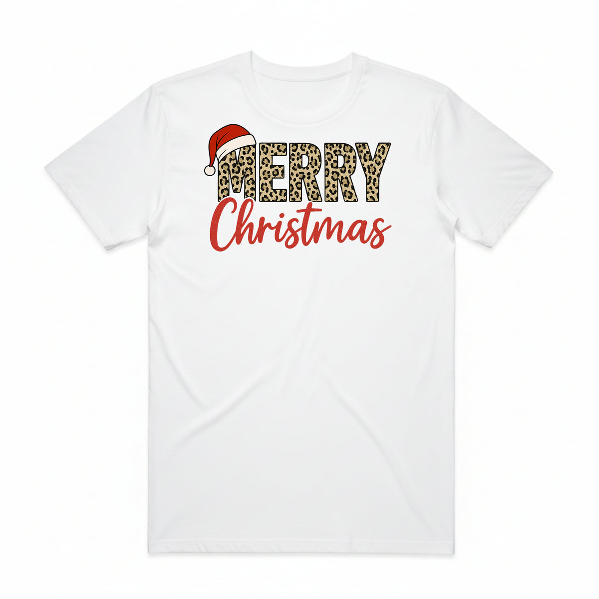 Merry Christmas Leopard Print T-Shirt