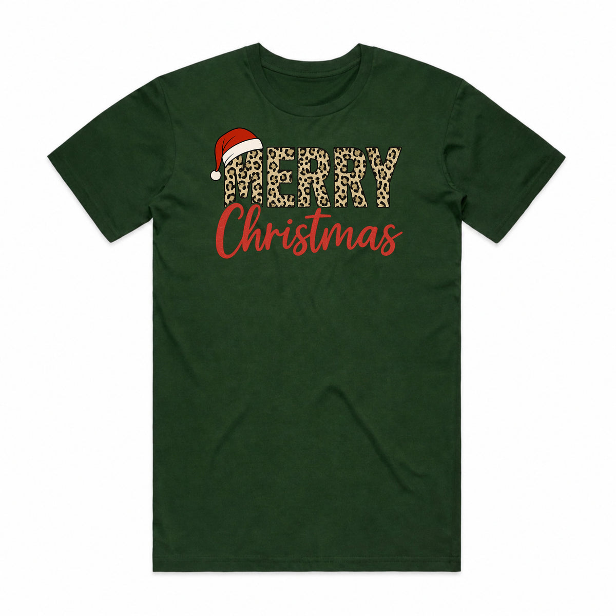 Merry Christmas Leopard Print T-Shirt