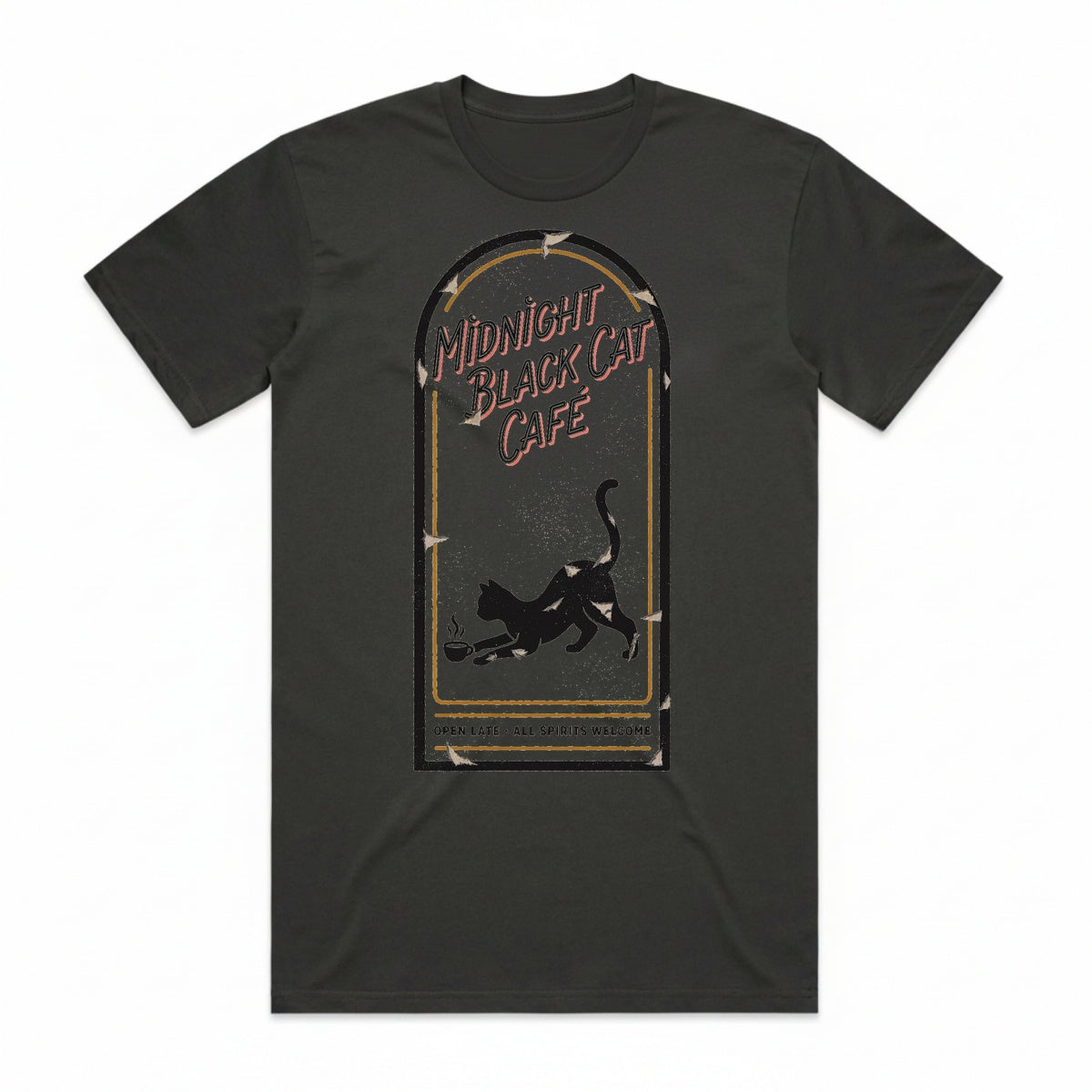 Midnight Black Cat Cafe T-Shirt - Cooled Coals