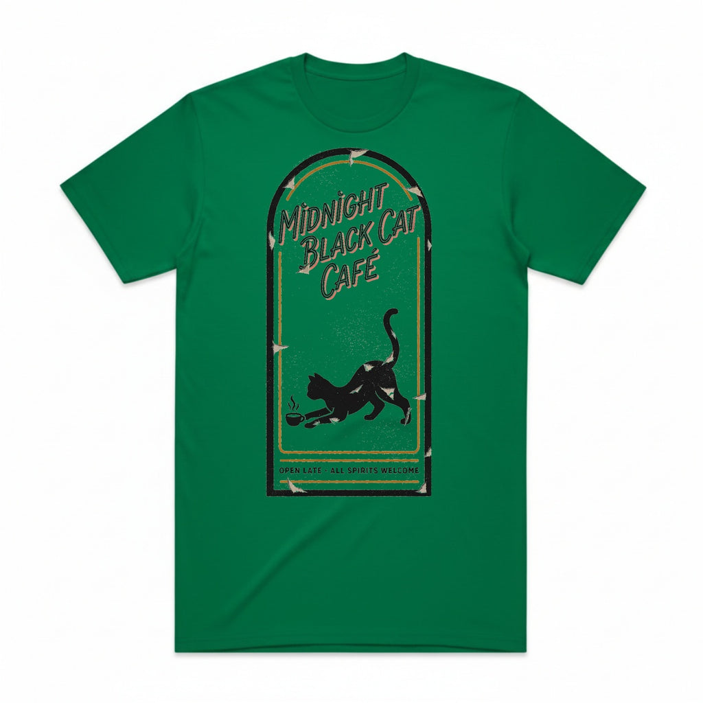 Midnight Black Cat Cafe T-Shirt - Frankenstein