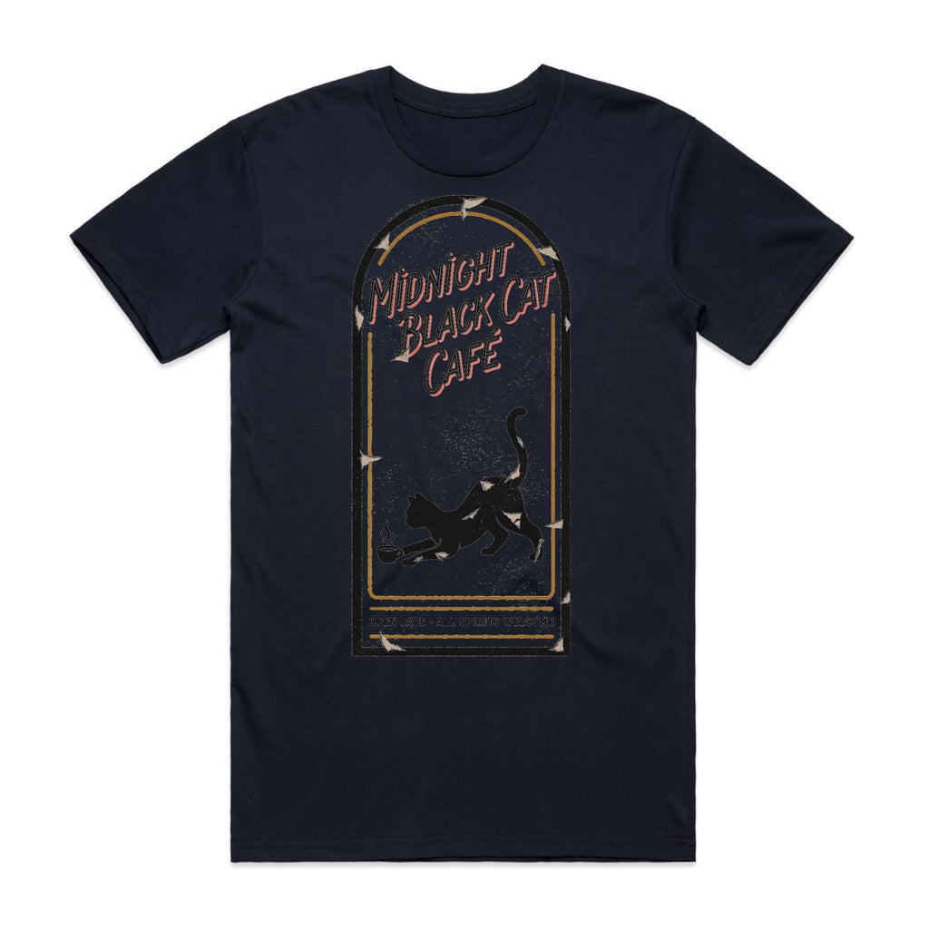 Midnight Black Cat Cafe T-Shirt - Midnight Haunt