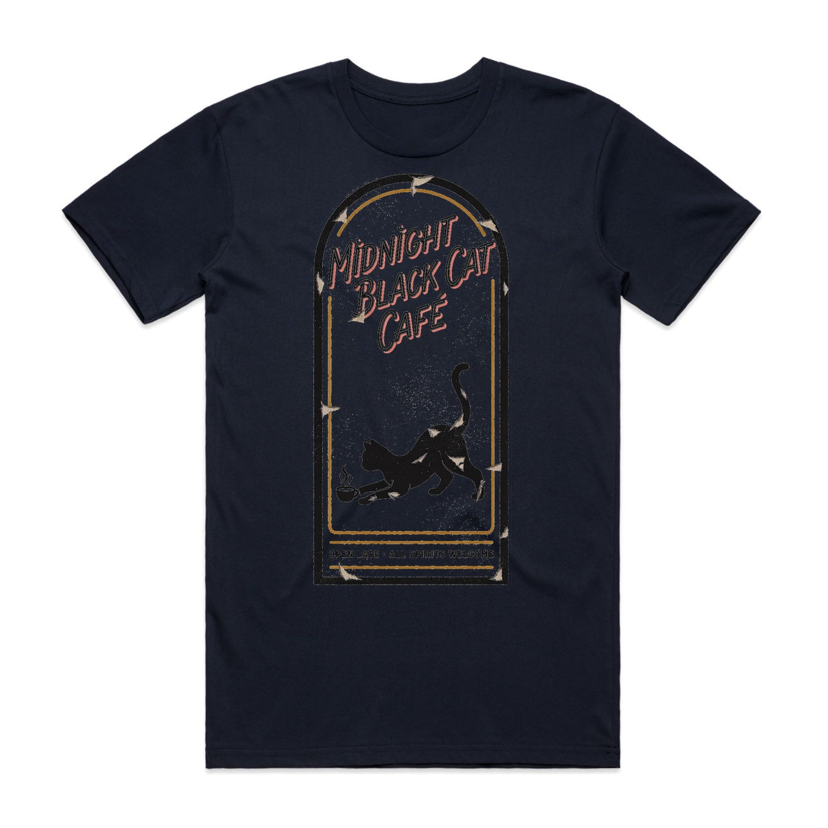 Midnight Black Cat Cafe T-Shirt - Midnight Haunt