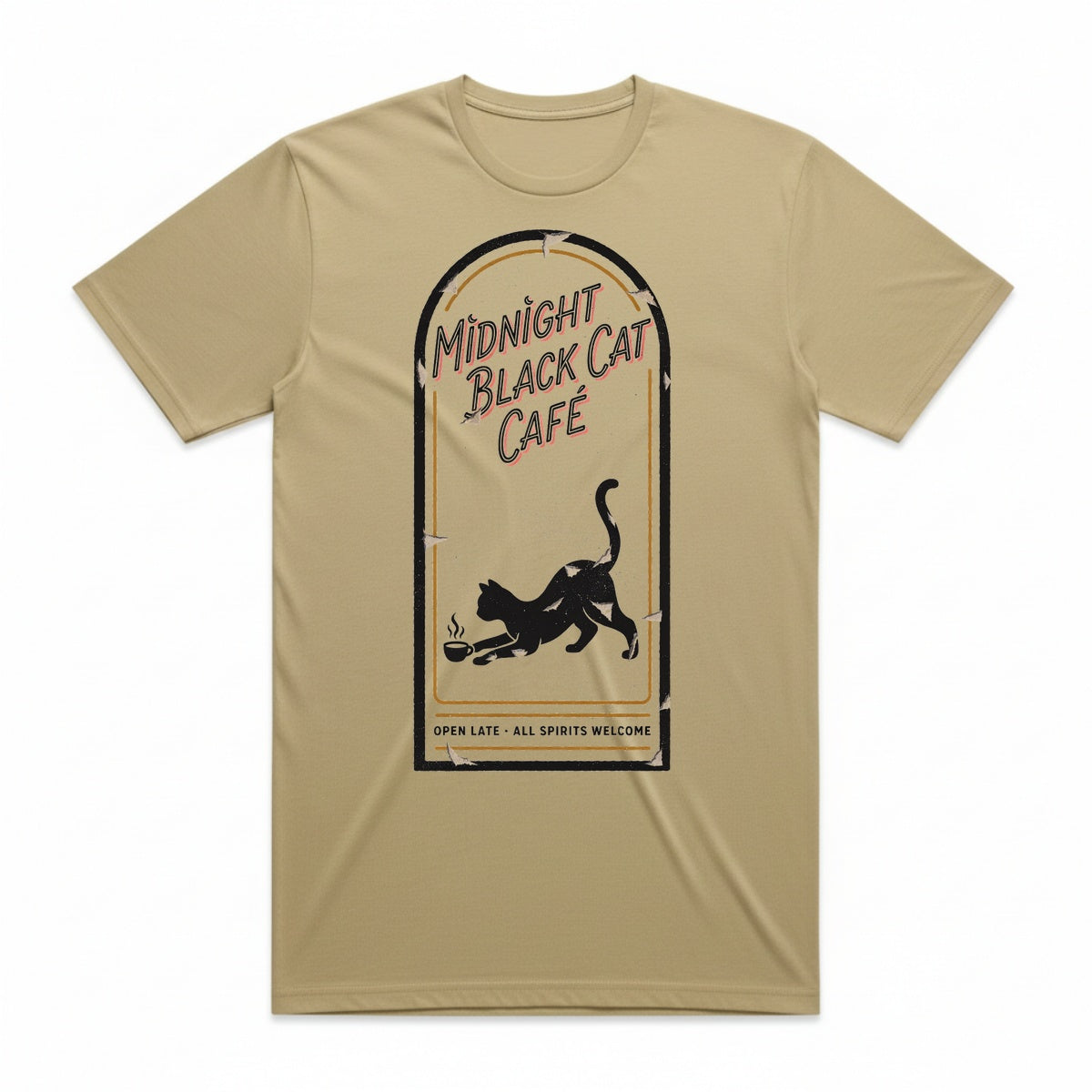 Midnight Black Cat Cafe T-Shirt - Mummy Wrap