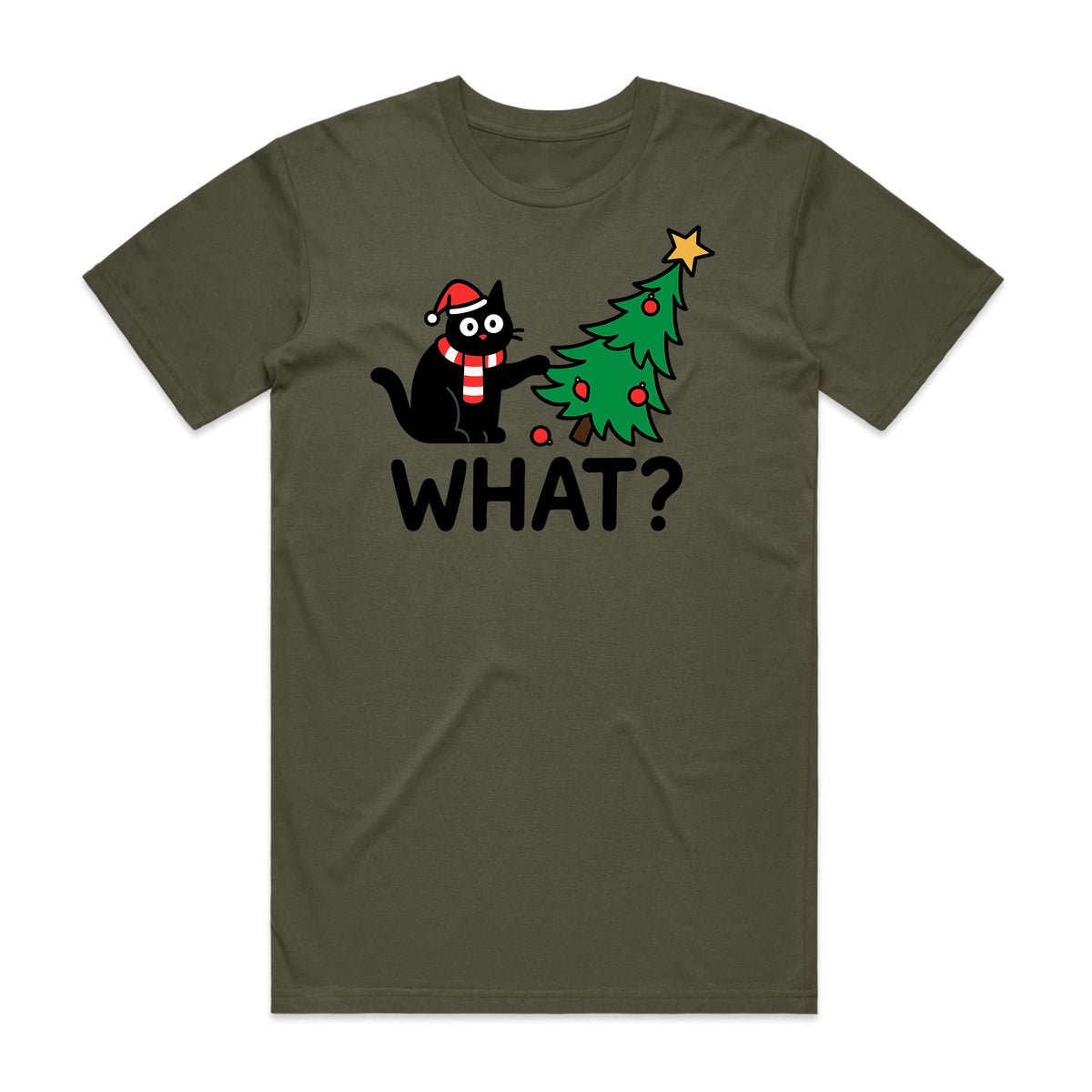 Naughty Cat Christmas Tree T-Shirt