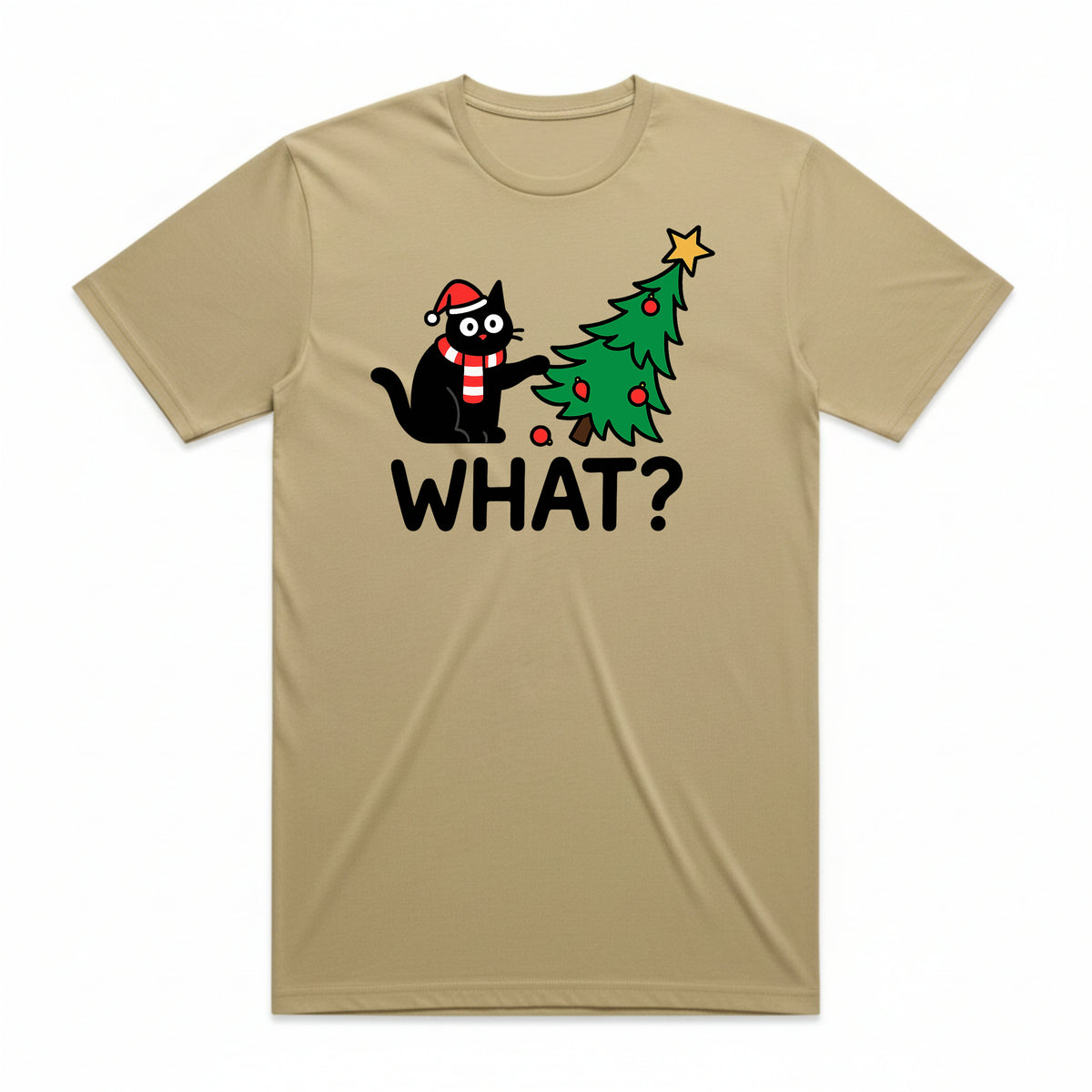 Naughty Cat Christmas Tree T-Shirt