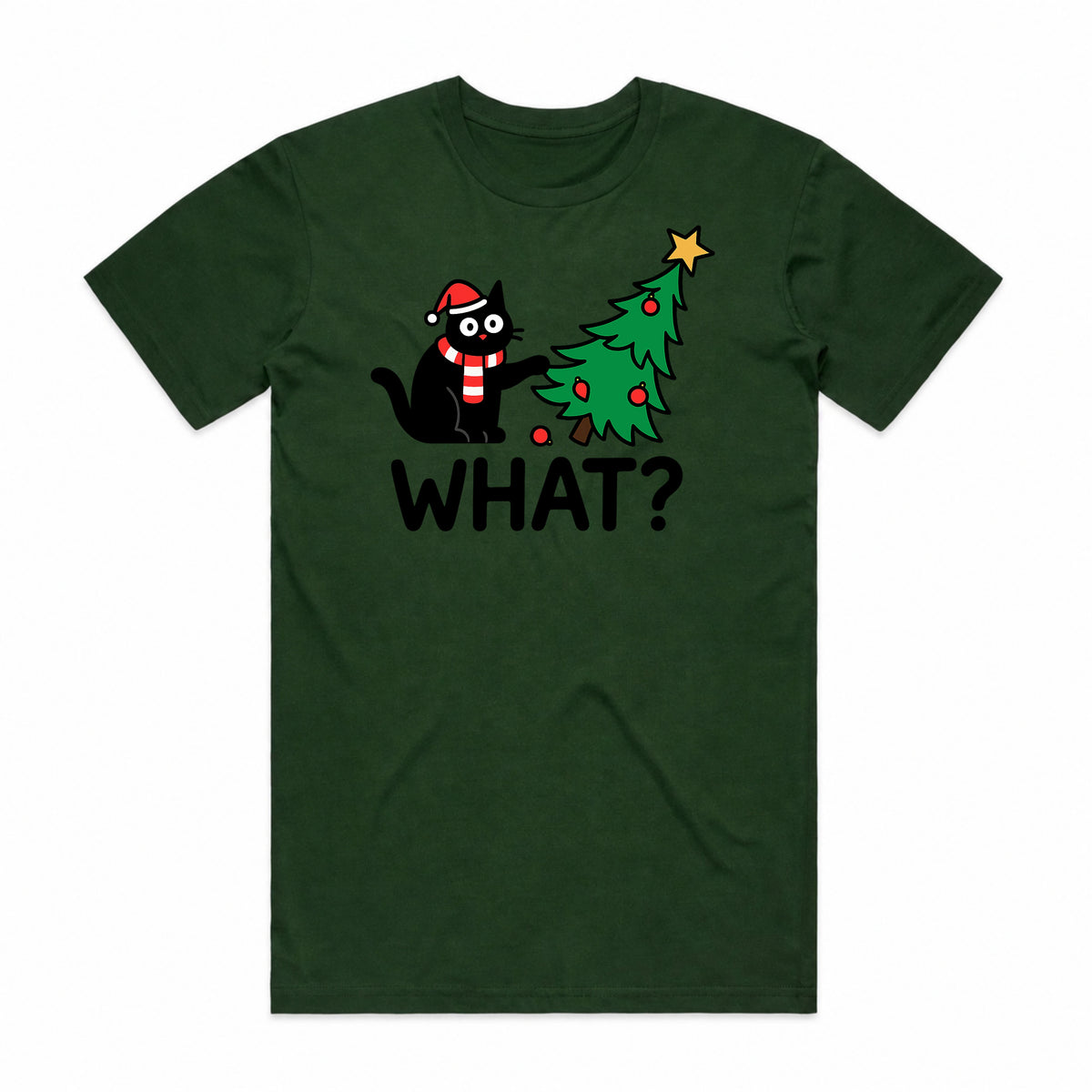 Naughty Cat Christmas Tree T-Shirt