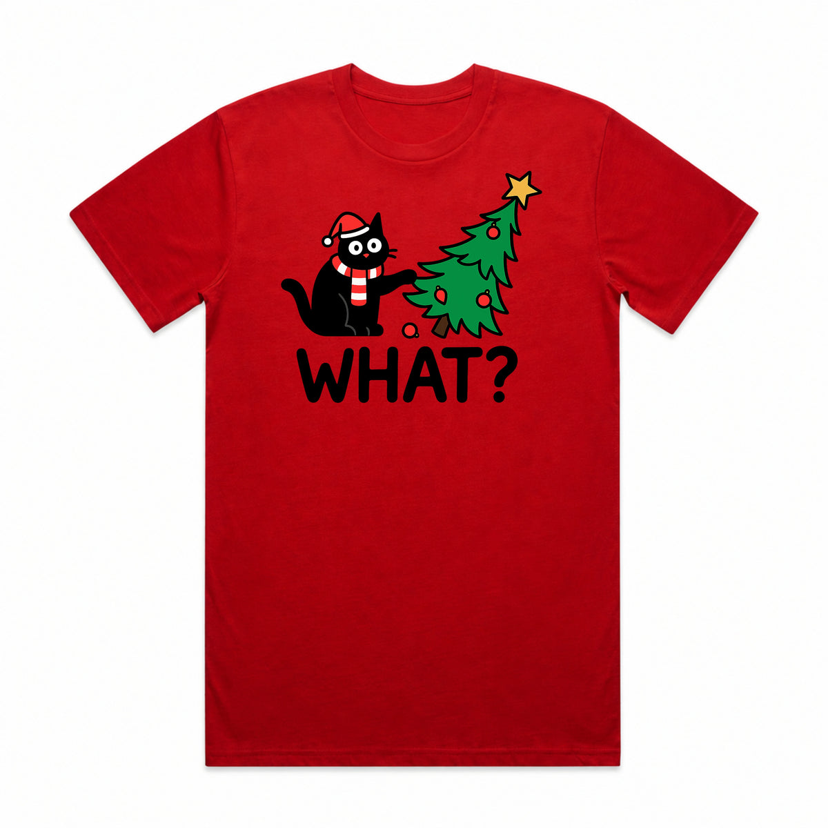 Naughty Cat Christmas Tree T-Shirt