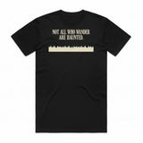 Not All Who Wander Are Haunted T-Shirt - Black Cat