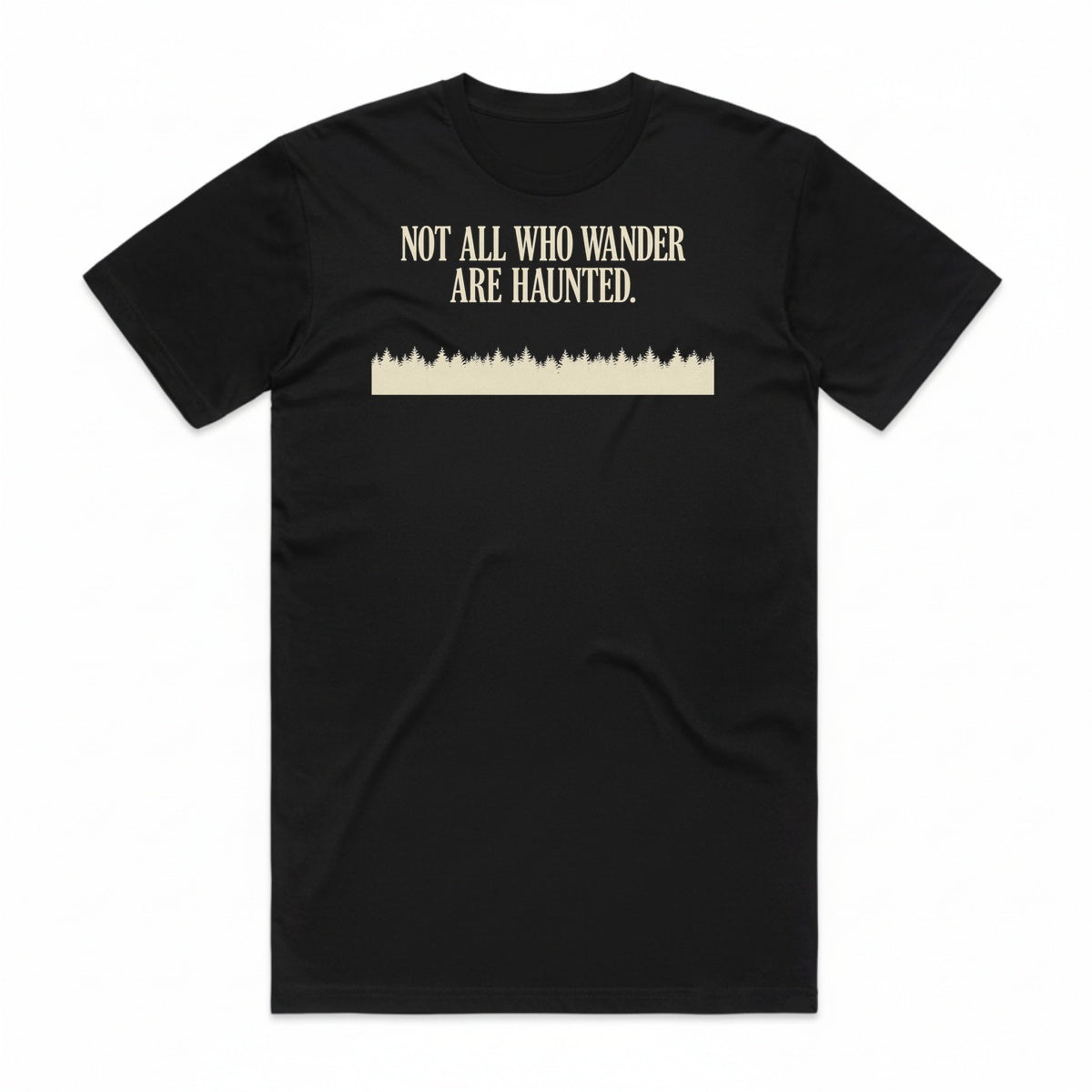 Not All Who Wander Are Haunted T-Shirt - Black Cat