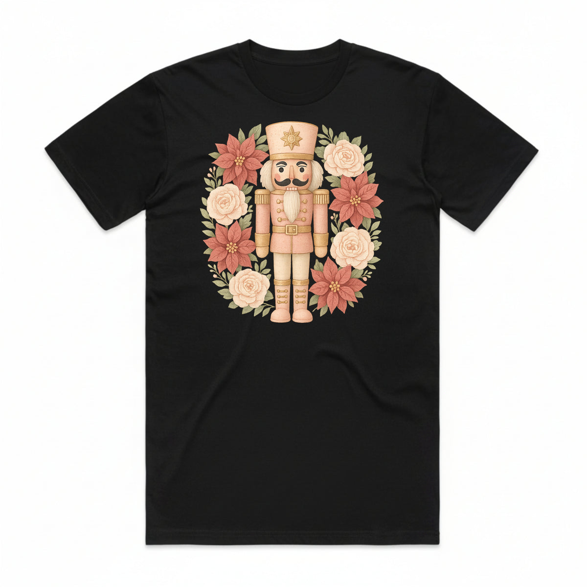 Nutcracker Poinsettia Wreath T-Shirt