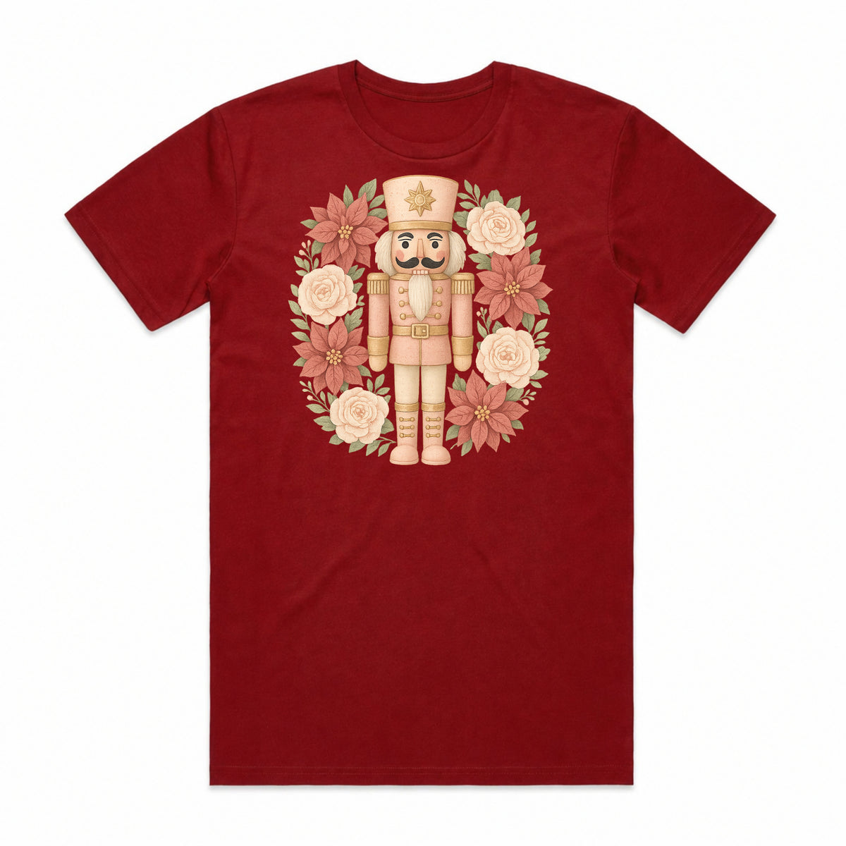 Nutcracker Poinsettia Wreath T-Shirt