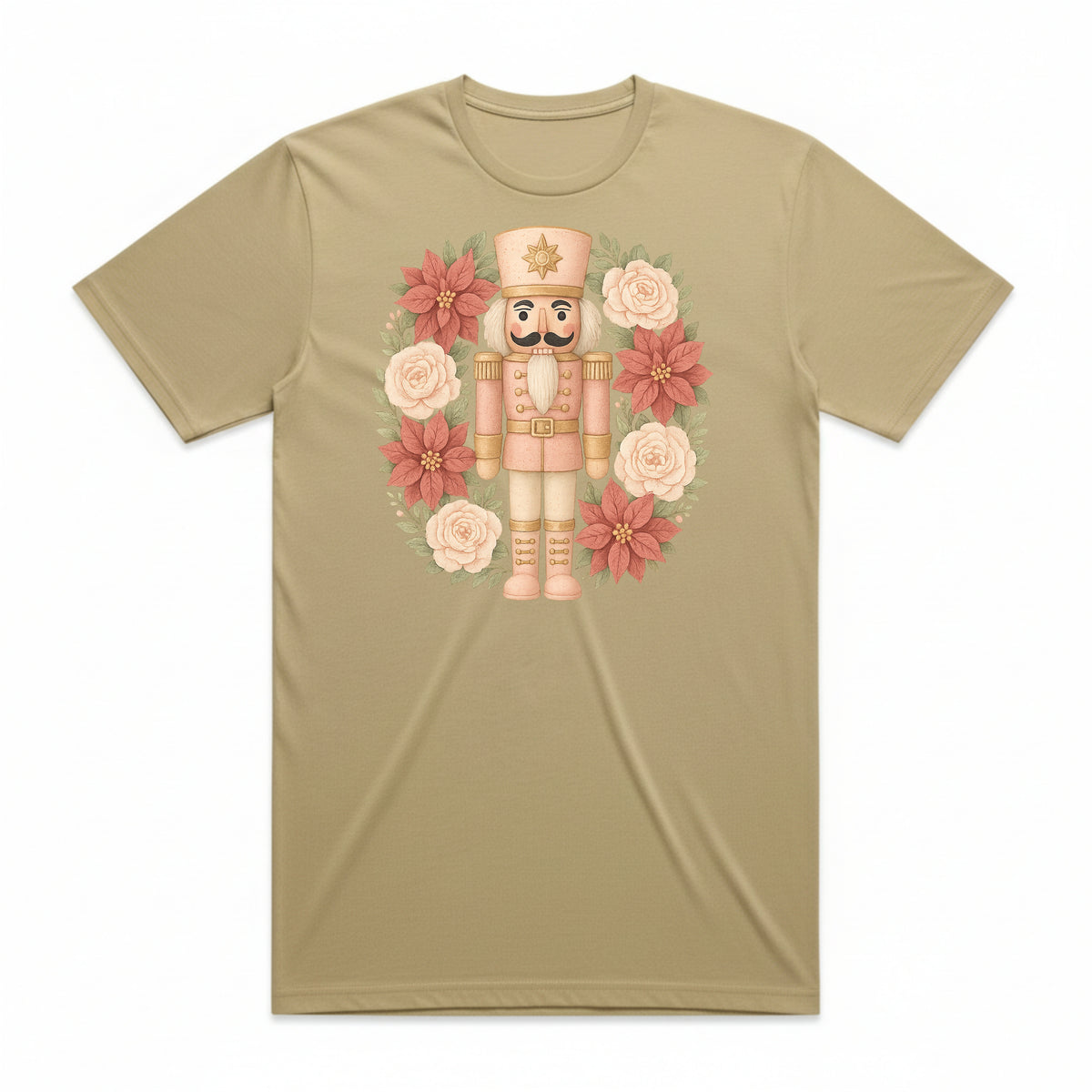 Nutcracker Poinsettia Wreath T-Shirt