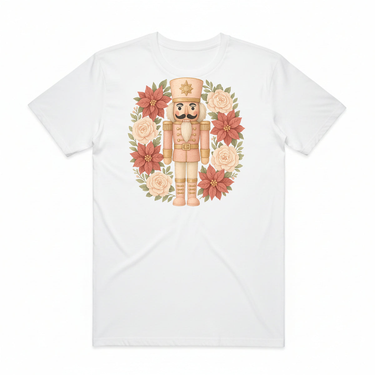 Nutcracker Poinsettia Wreath T-Shirt