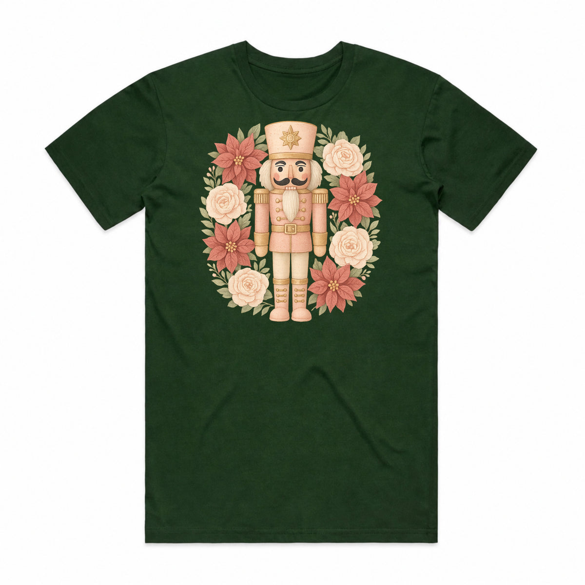 Nutcracker Poinsettia Wreath T-Shirt