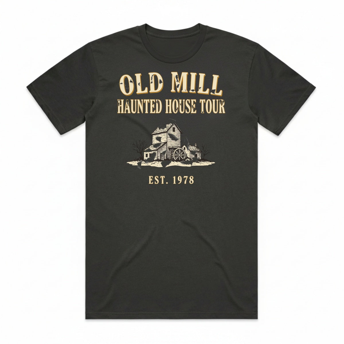 Old Mill Haunted House Tour T-Shirt - Cooled Coals