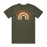 Peace Joy Cocoa Christmas Rainbow T-Shirt