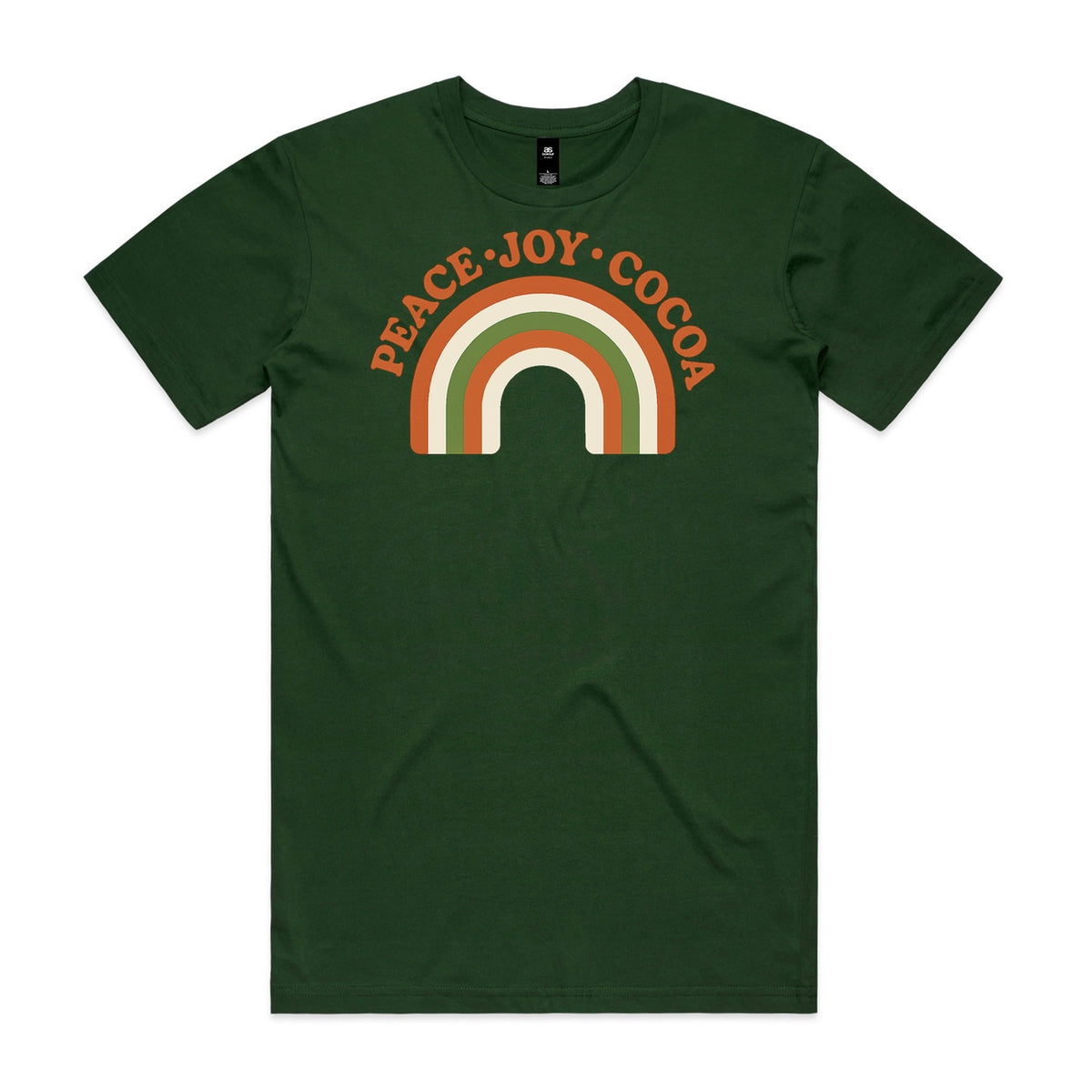 Peace Joy Cocoa Christmas Rainbow T-Shirt