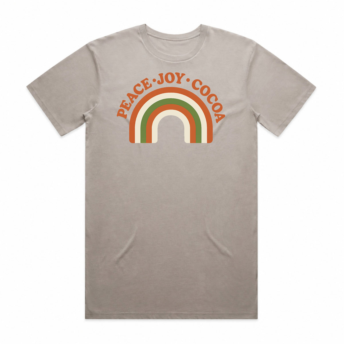 Peace Joy Cocoa Christmas Rainbow T-Shirt