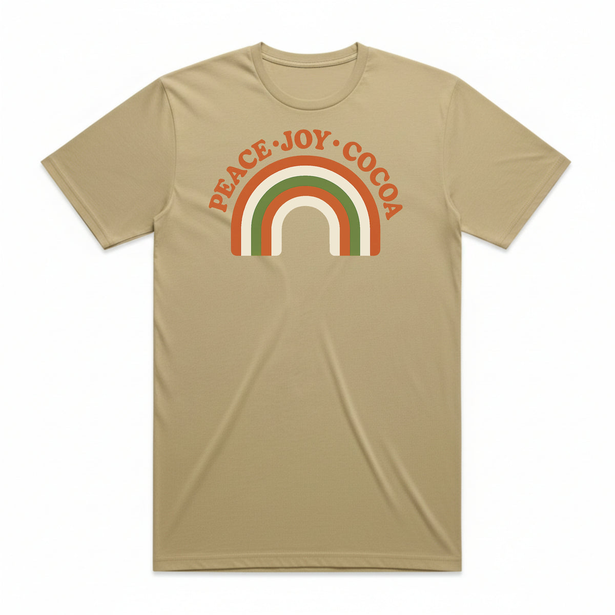 Peace Joy Cocoa Christmas Rainbow T-Shirt