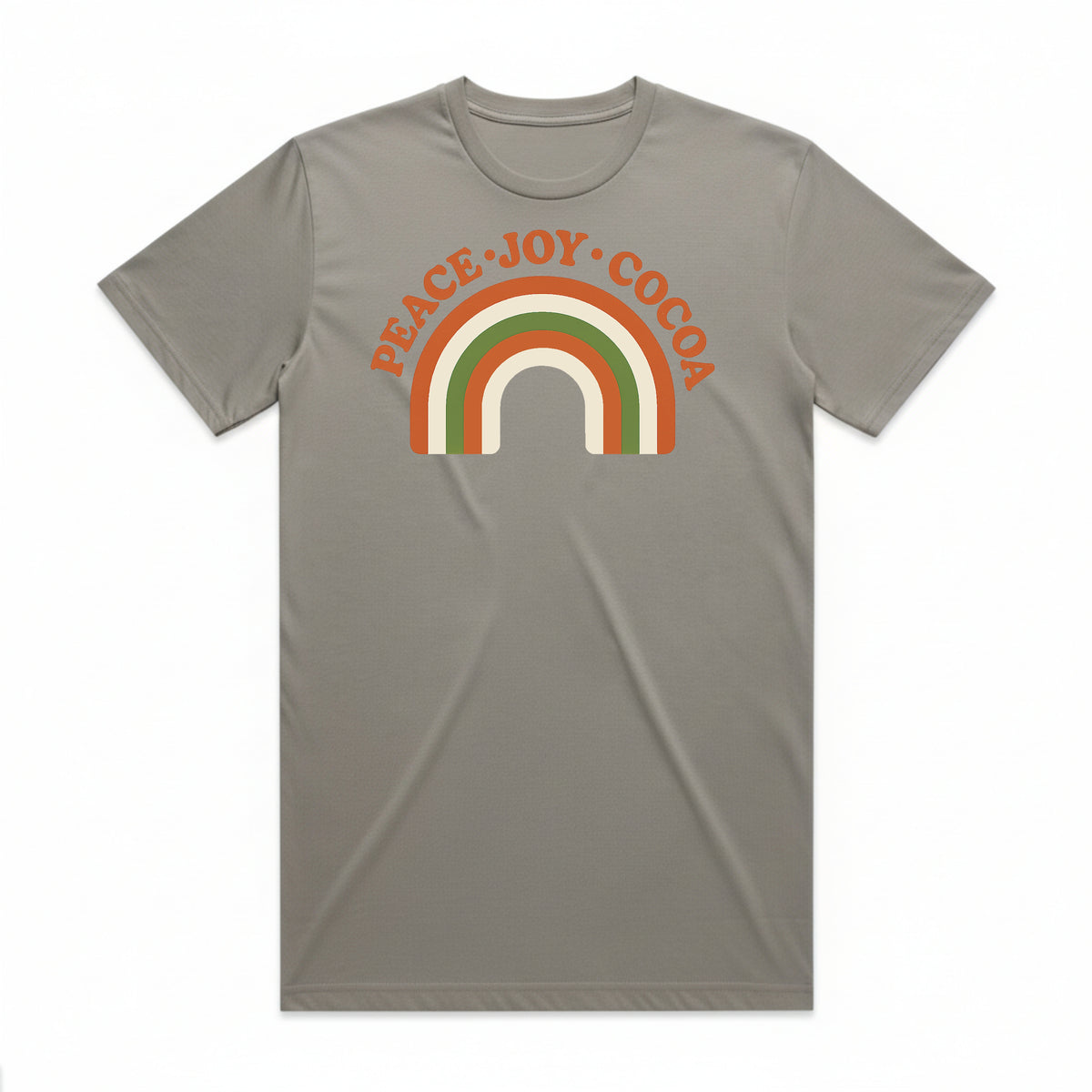 Peace Joy Cocoa Christmas Rainbow T-Shirt