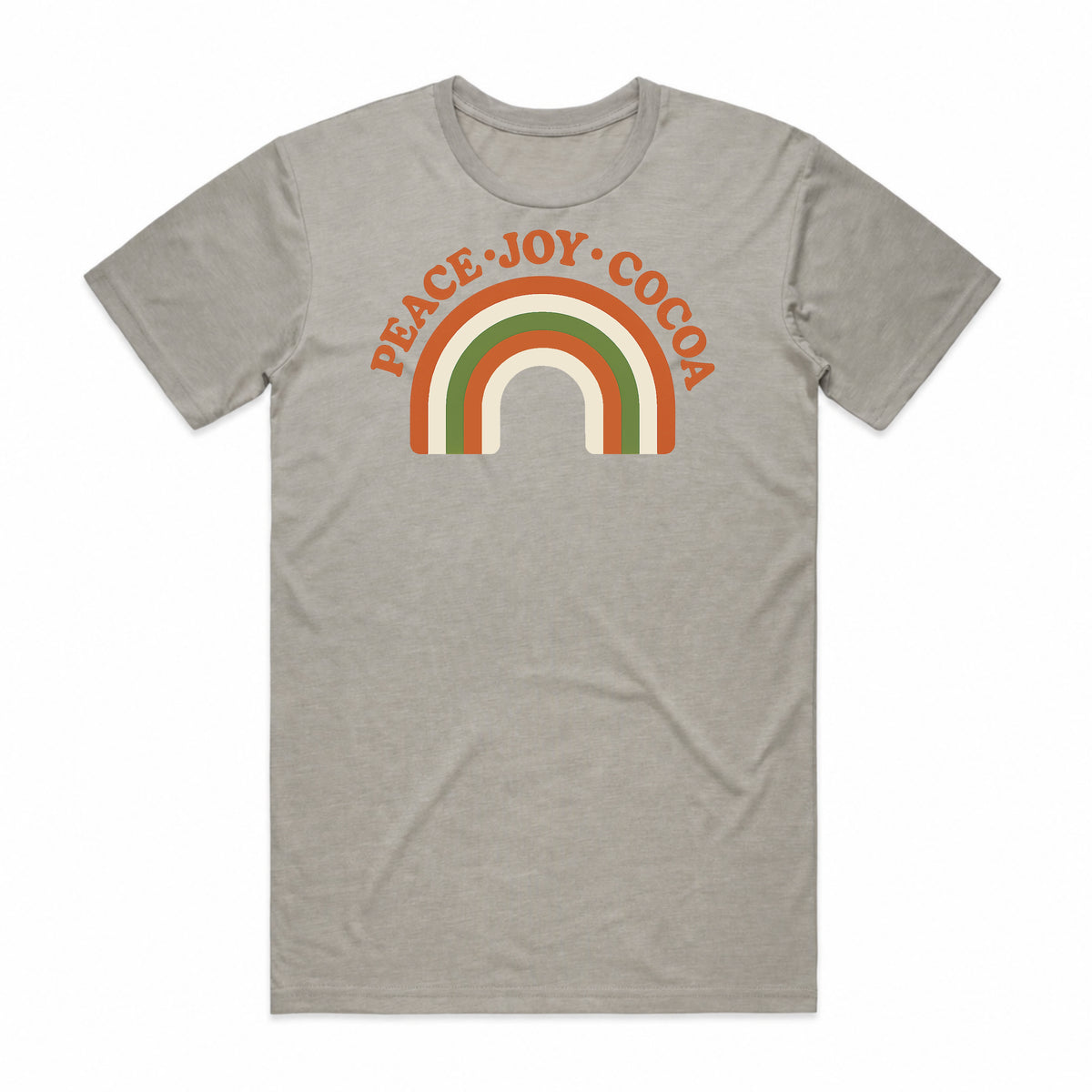 Peace Joy Cocoa Christmas Rainbow T-Shirt