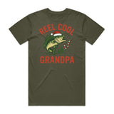 Reel Cool Grandpa Christmas Fishing T-Shirt