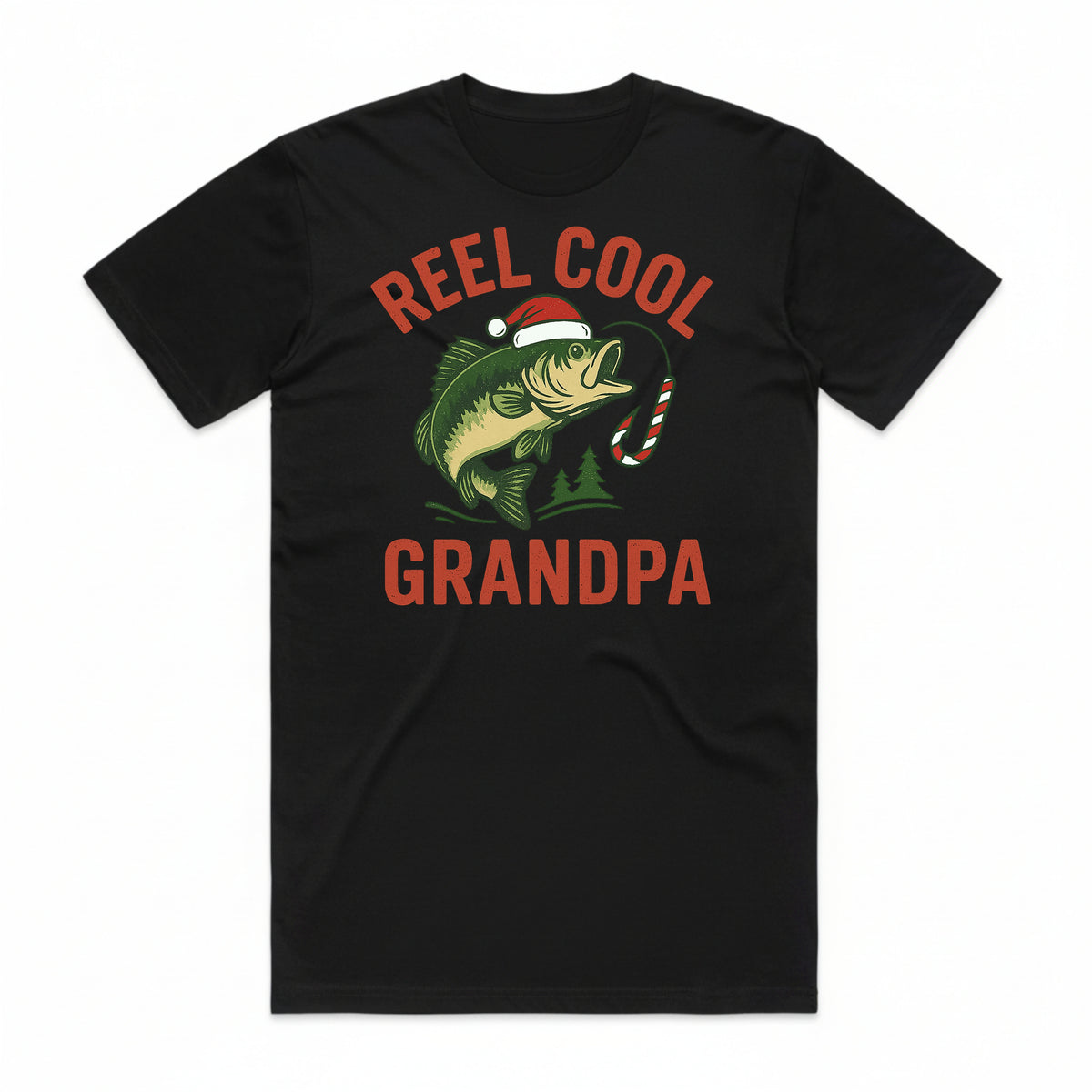 Reel Cool Grandpa Christmas Fishing T-Shirt
