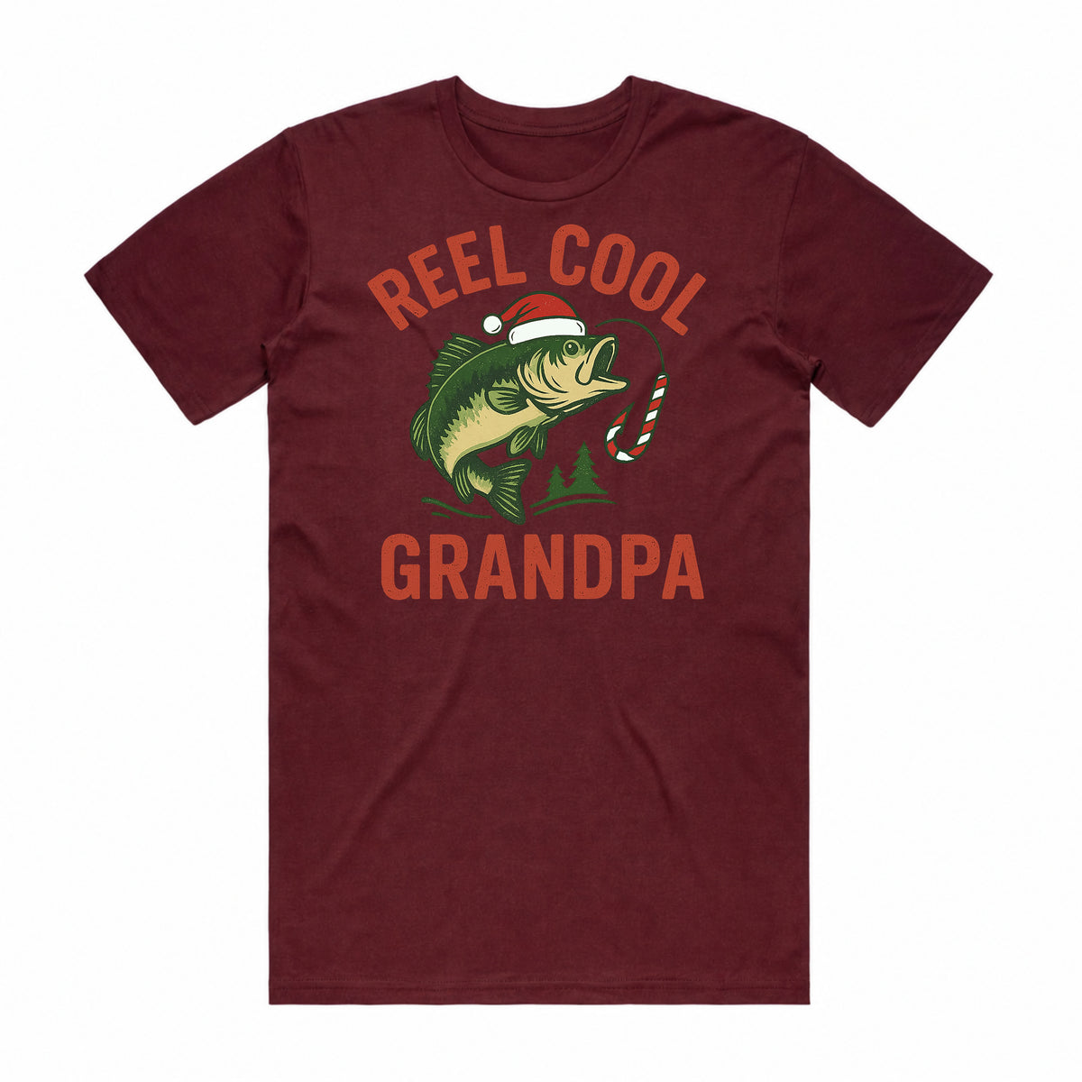 Reel Cool Grandpa Christmas Fishing T-Shirt