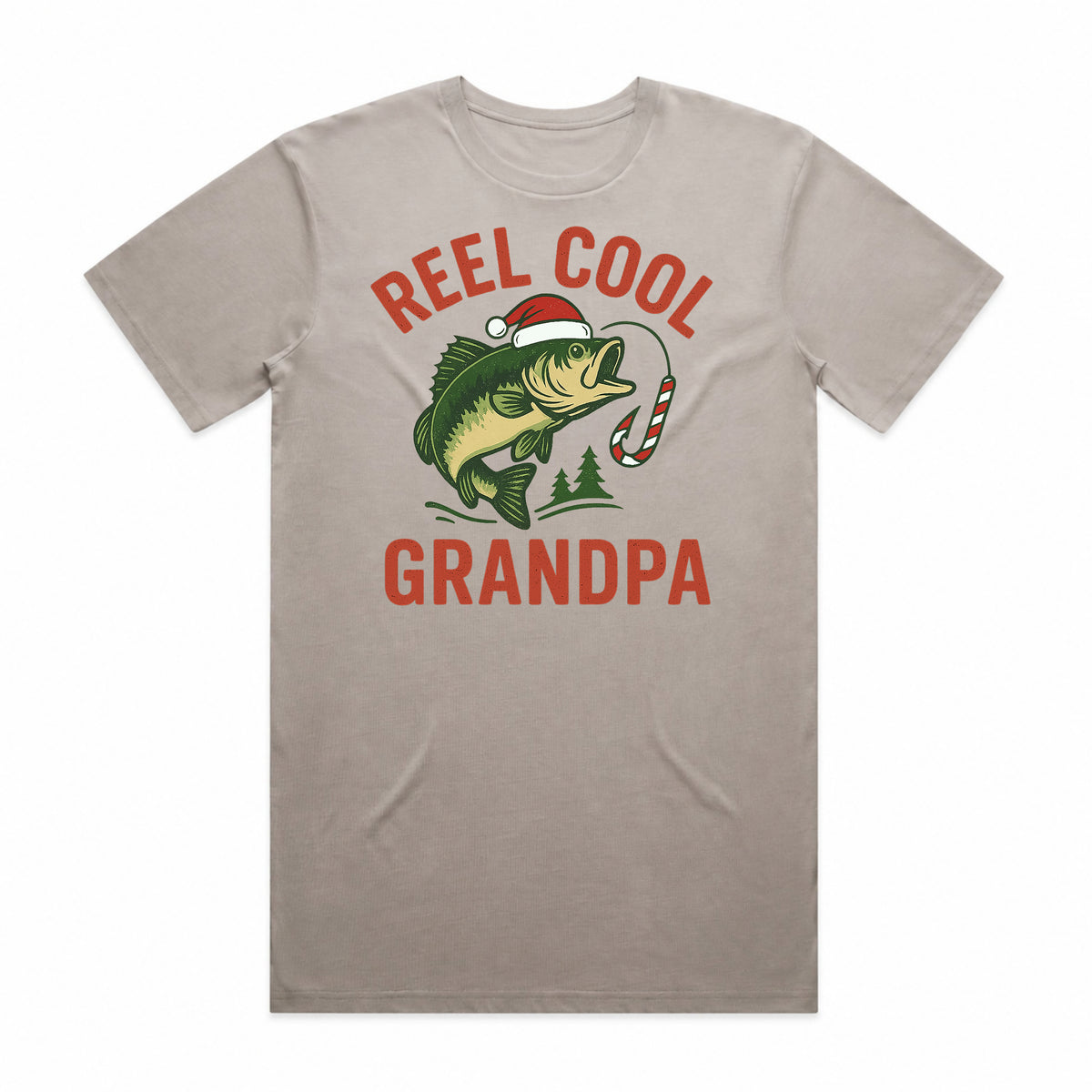 Reel Cool Grandpa Christmas Fishing T-Shirt