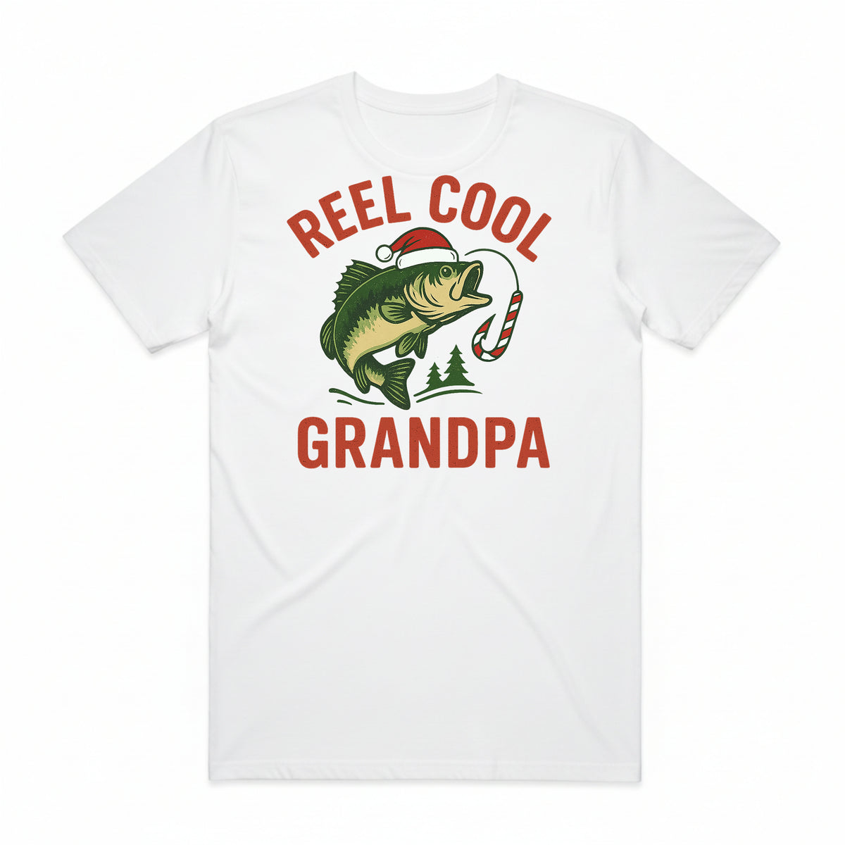 Reel Cool Grandpa Christmas Fishing T-Shirt