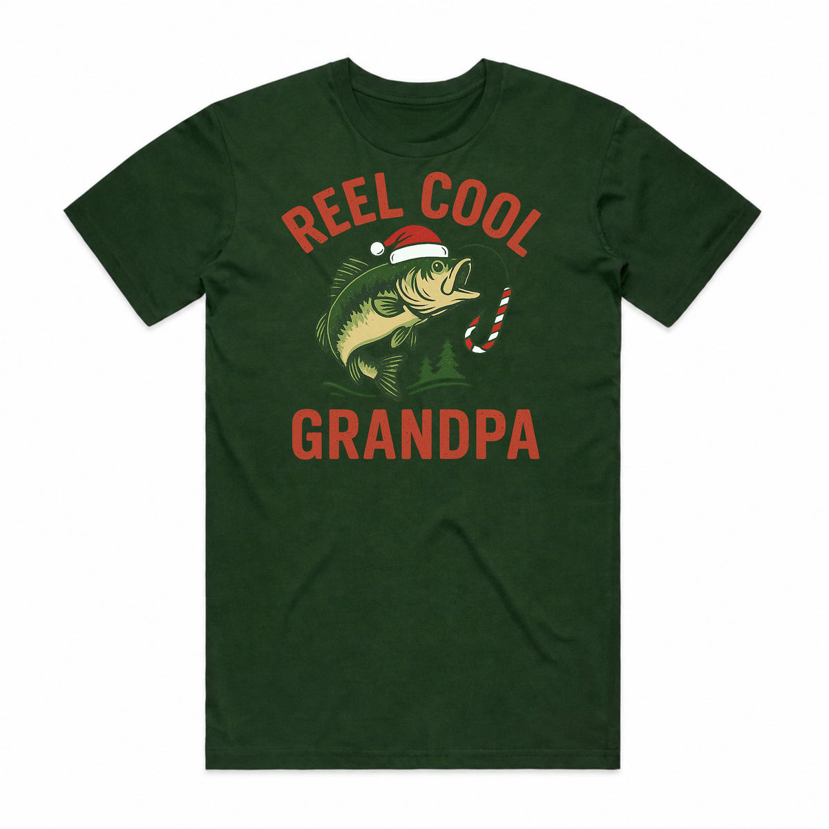 Reel Cool Grandpa Christmas Fishing T-Shirt