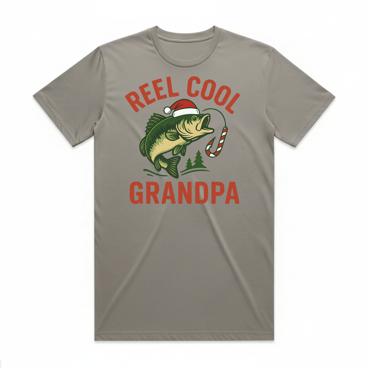 Reel Cool Grandpa Christmas Fishing T-Shirt