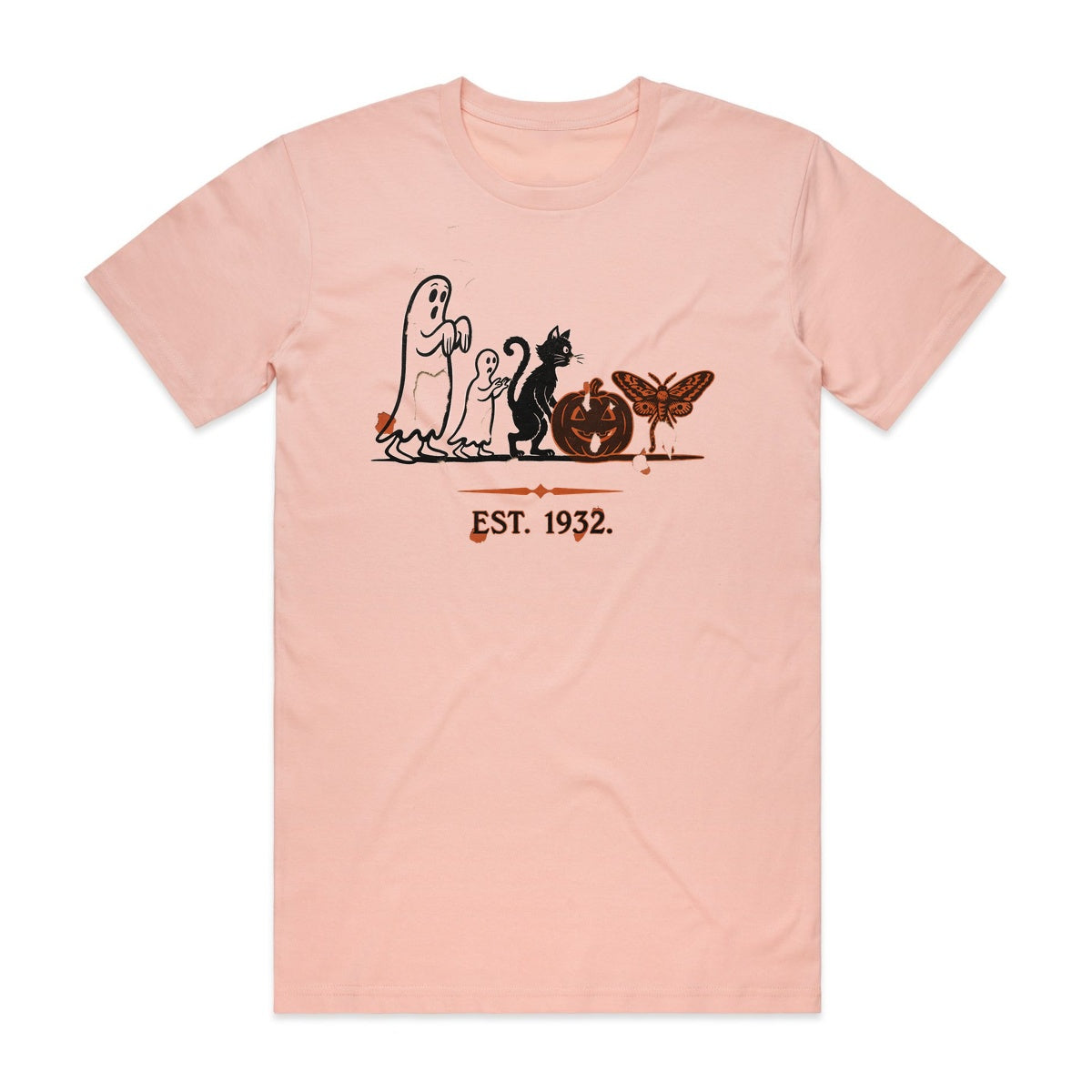 Rubber Hose Ghost Family T-Shirt - Boo-tiful Blush