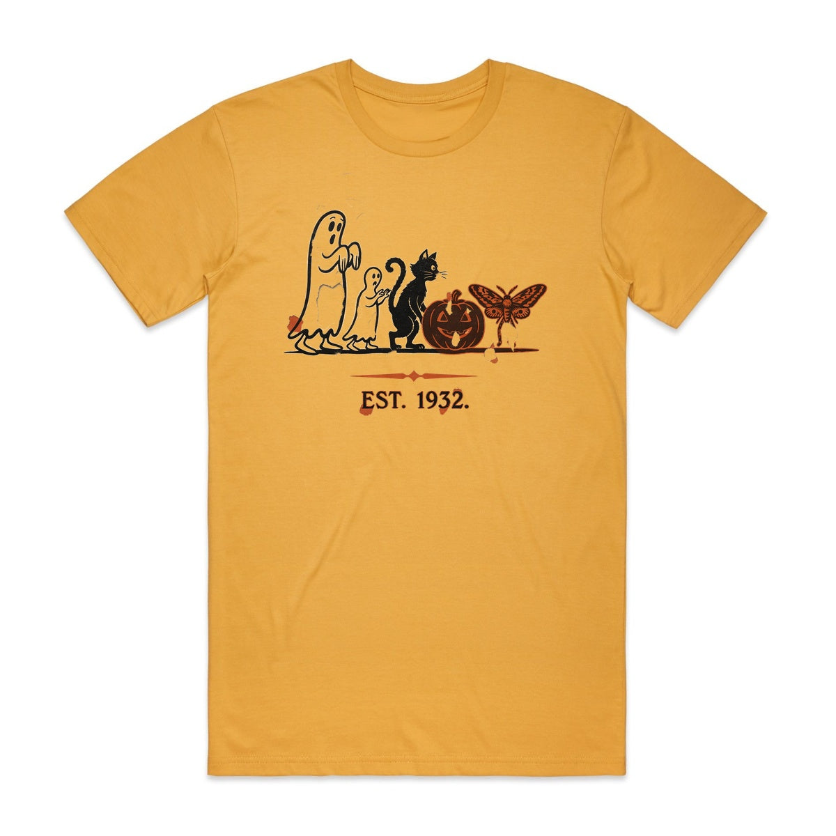Rubber Hose Ghost Family T-Shirt - Candy Corn