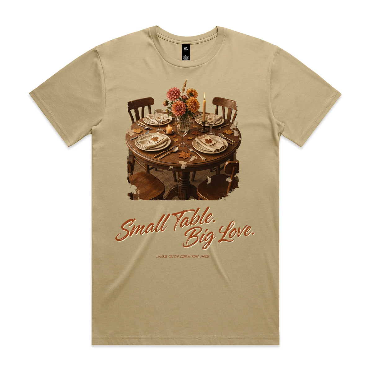 Small Table Big Love T-Shirt - Khaki