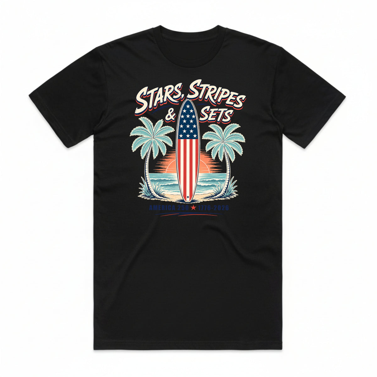 Stars Stripes & Sets Surfing T-Shirt