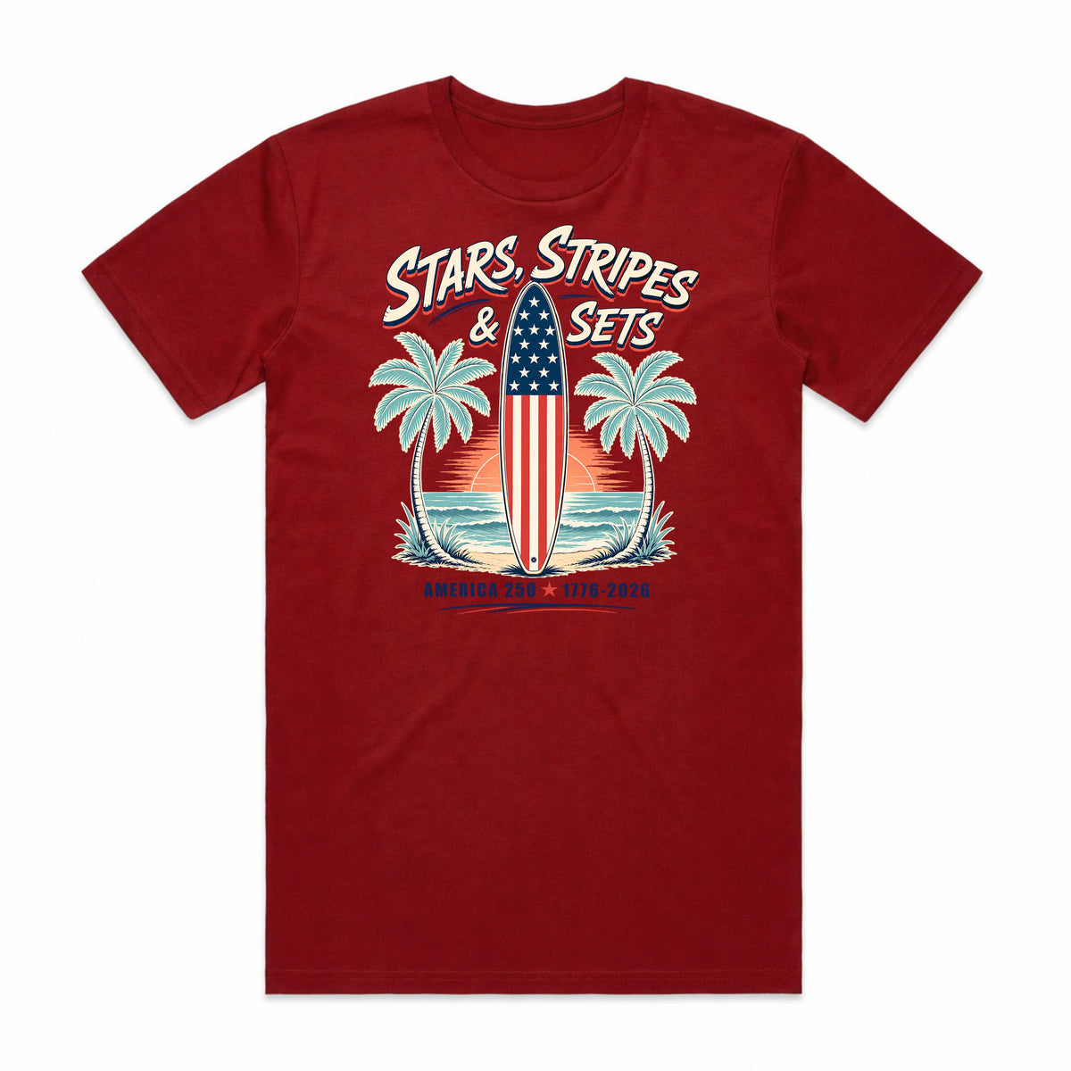 Stars Stripes & Sets Surfing T-Shirt
