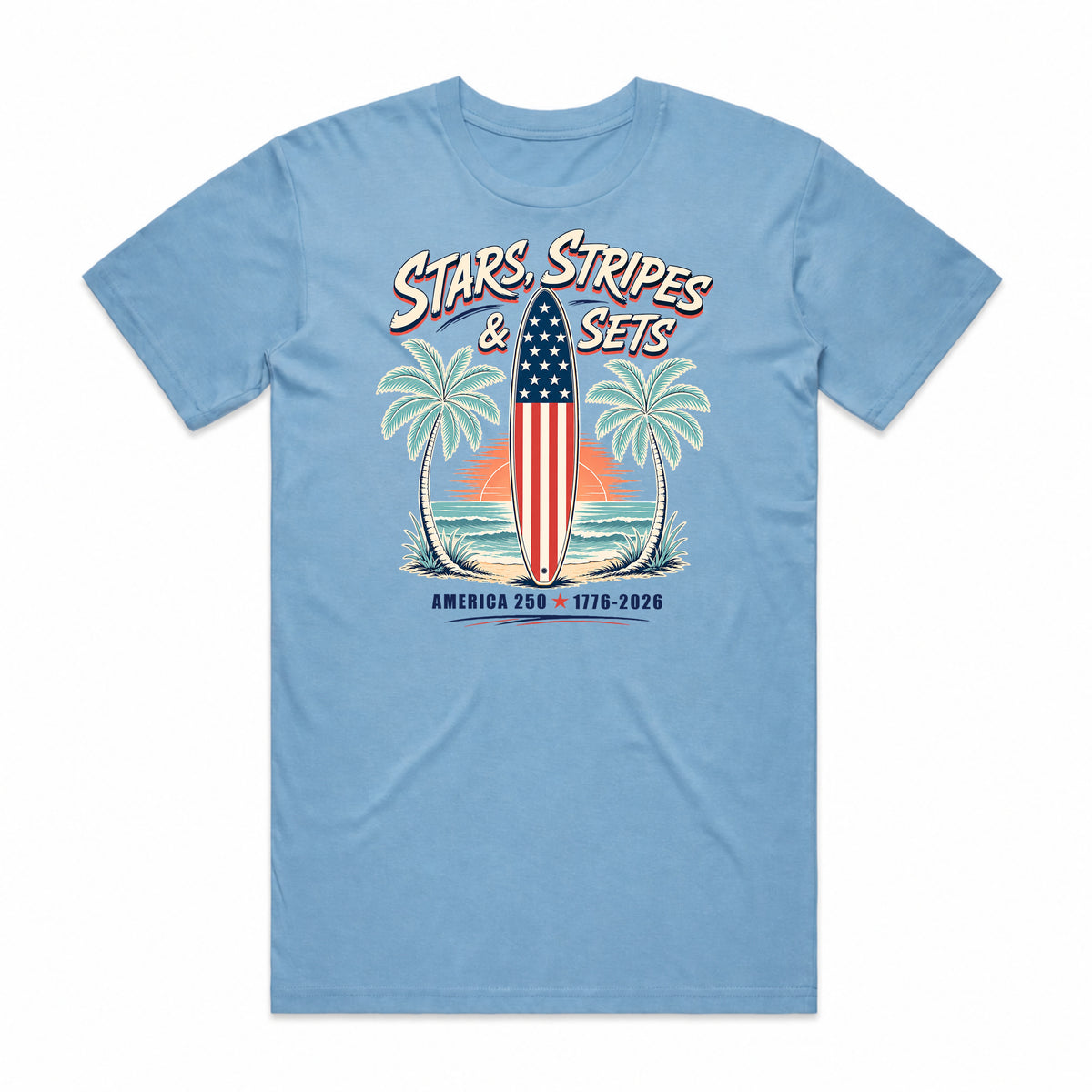 Stars Stripes & Sets Surfing T-Shirt