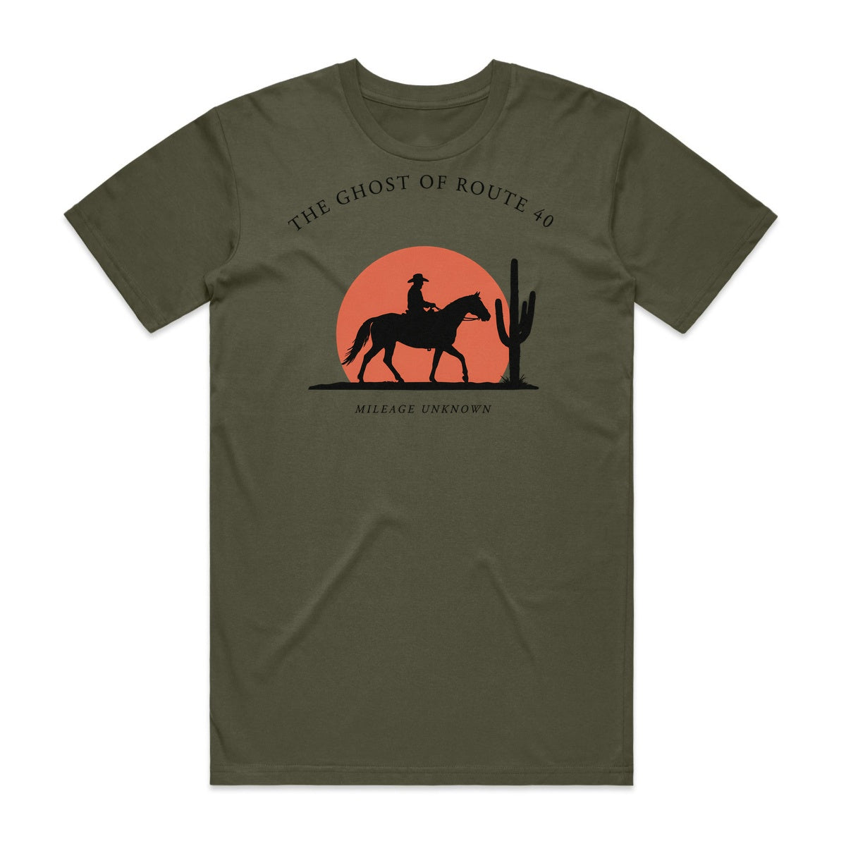 The Ghost Of Route 40 T-Shirt - Goblin Green