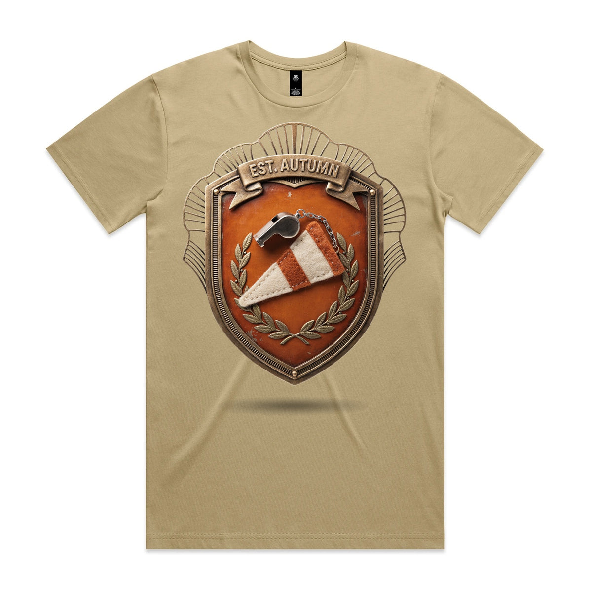Whistle Pennant Crest T-Shirt - Khaki