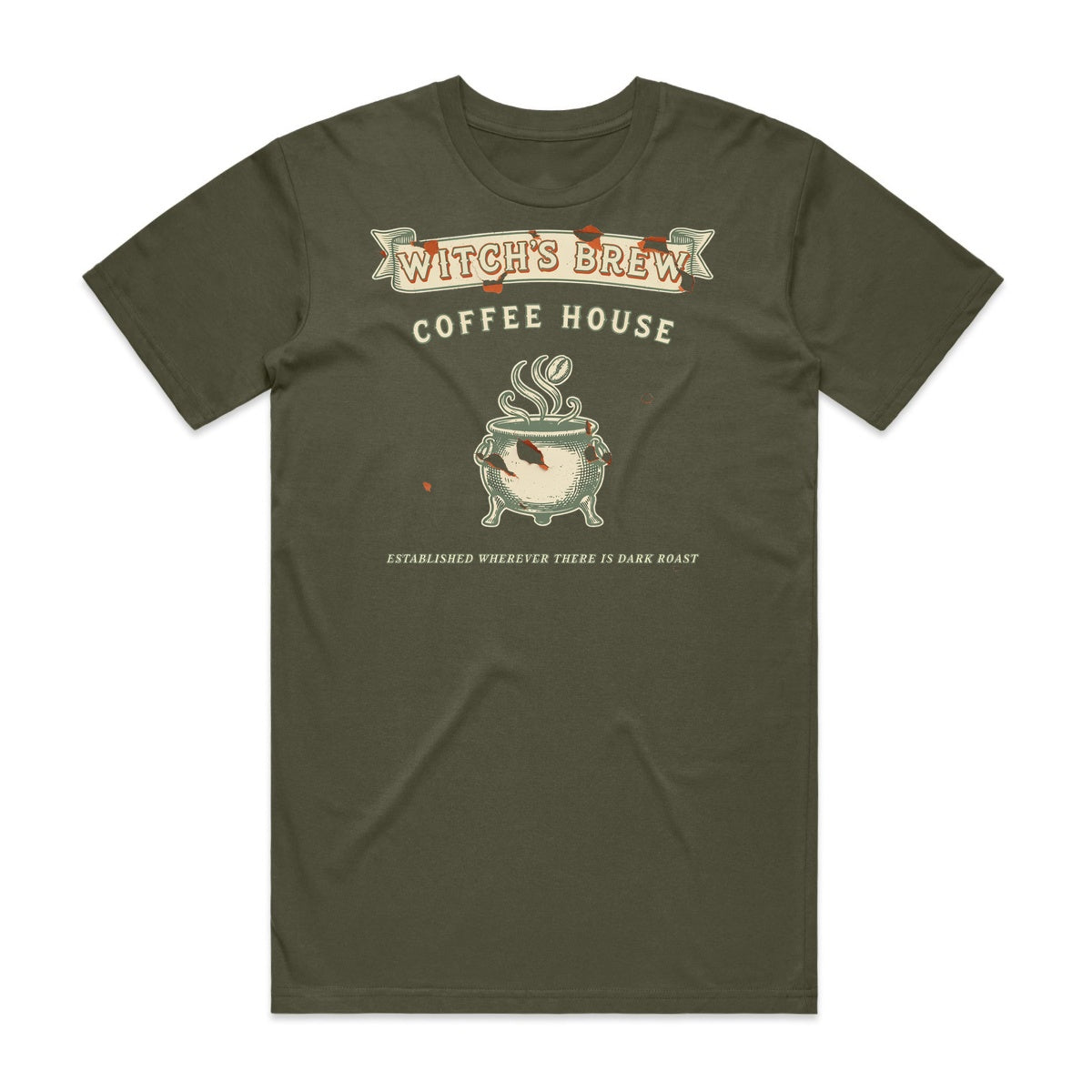 Witch's Brew Coffee House T-Shirt - Goblin Green