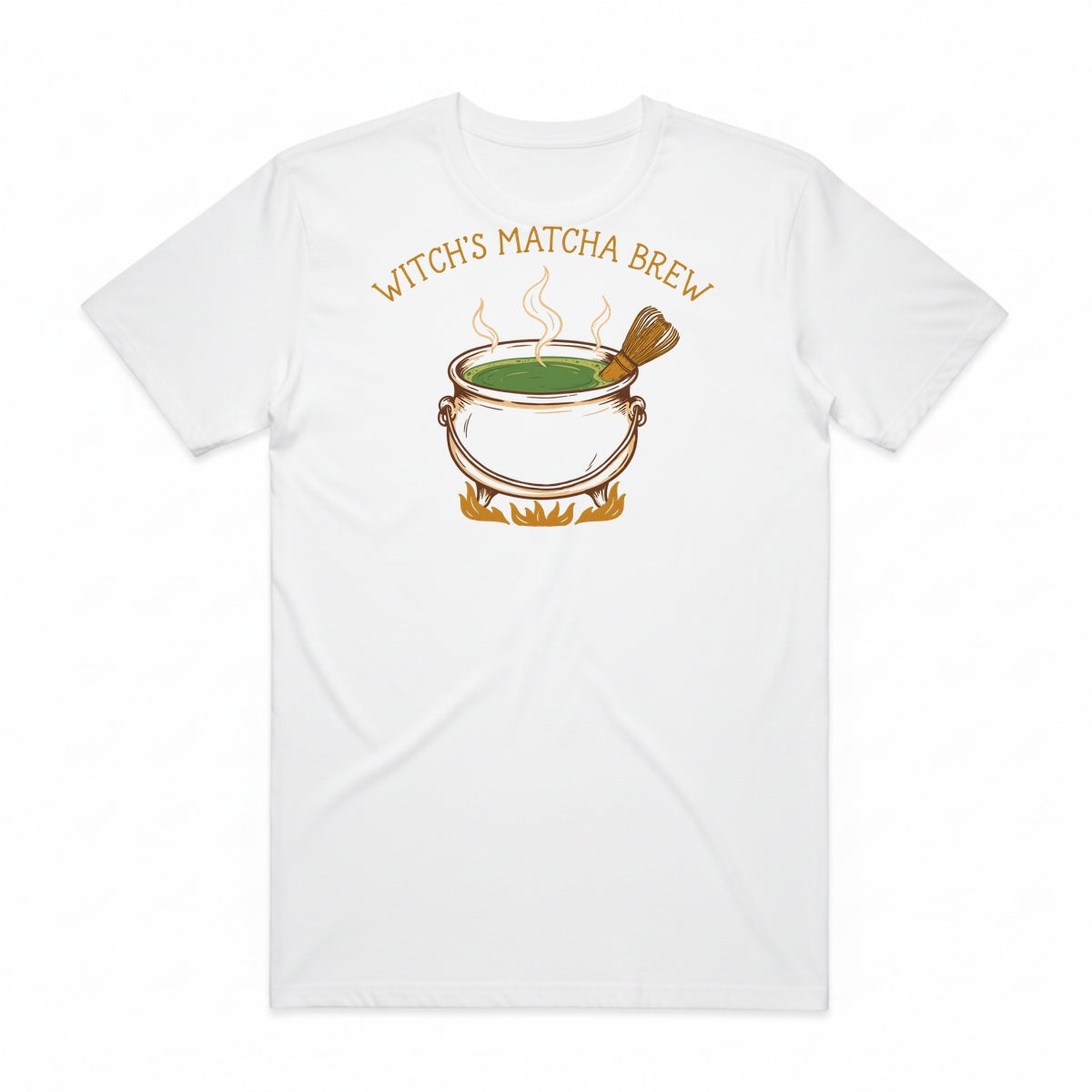 Witch's Matcha Brew T-Shirt - Casper White