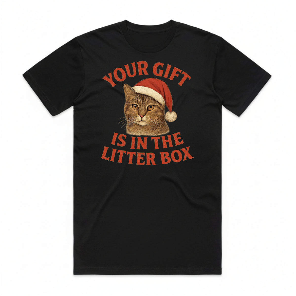 Your Gift is in the Litter Box Cat Christmas T-Shirt