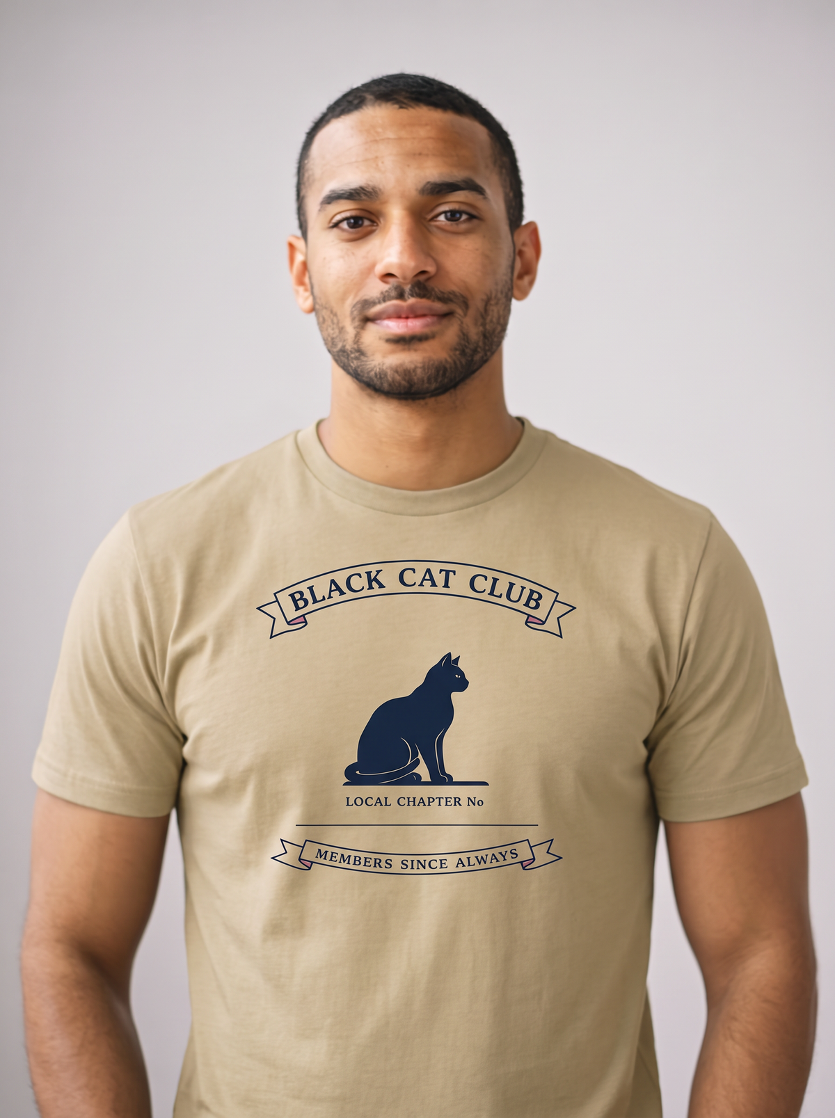 Black Cat Club T-Shirt - Mummy Wrap (lifestyle)