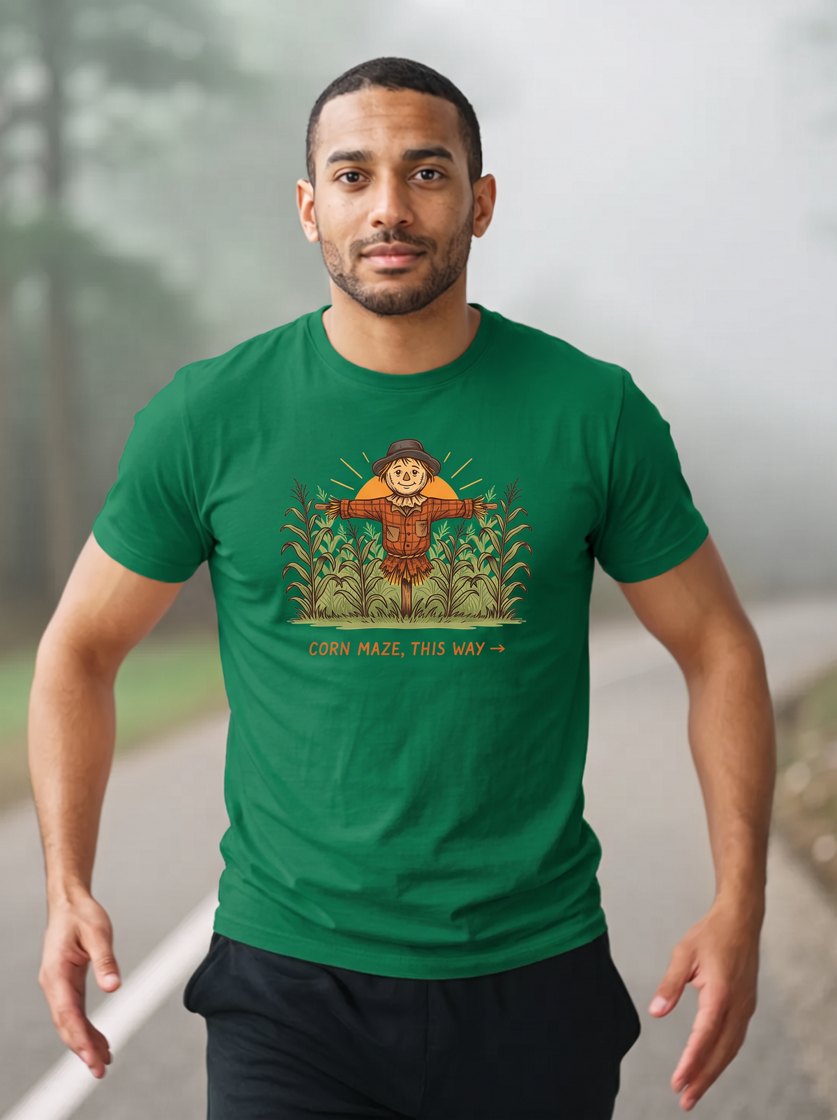 Corn Maze This Way T-Shirt - Frankenstein (lifestyle)