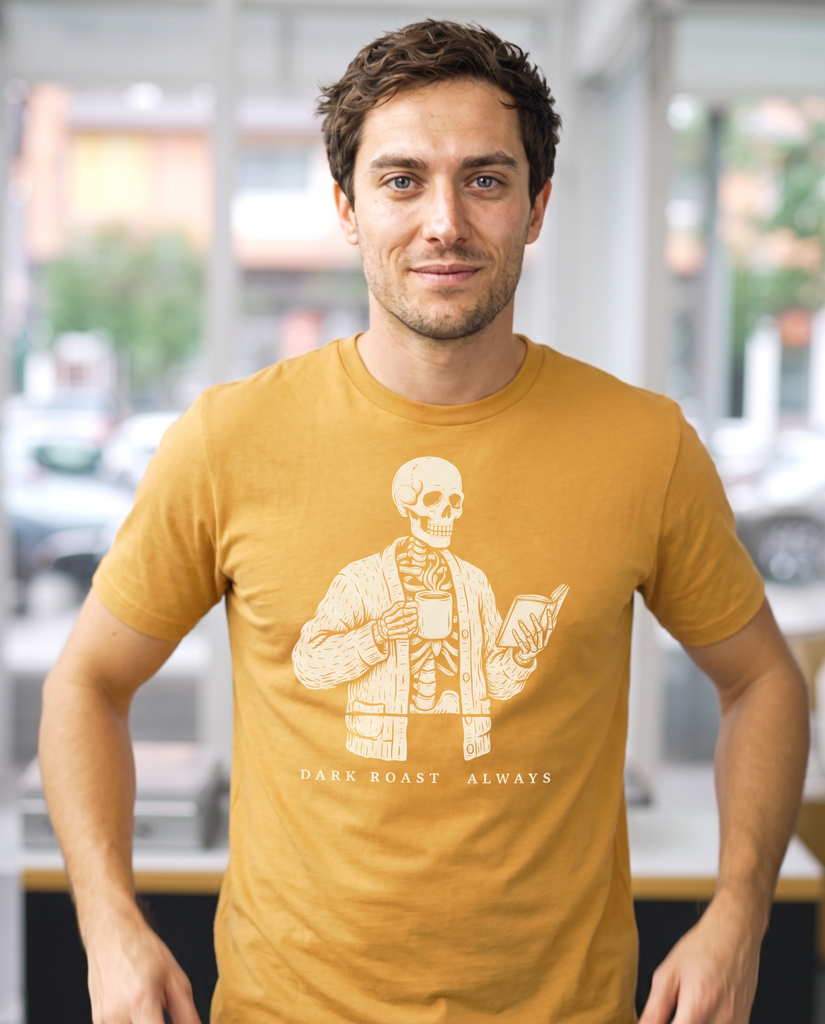 Dark Roast Always T-Shirt - Candy Corn (lifestyle)