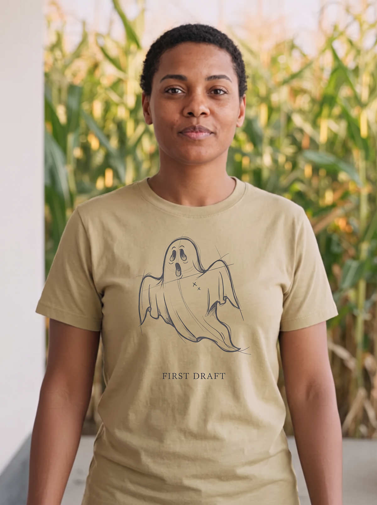 First Draft T-Shirt - Mummy Wrap (lifestyle)