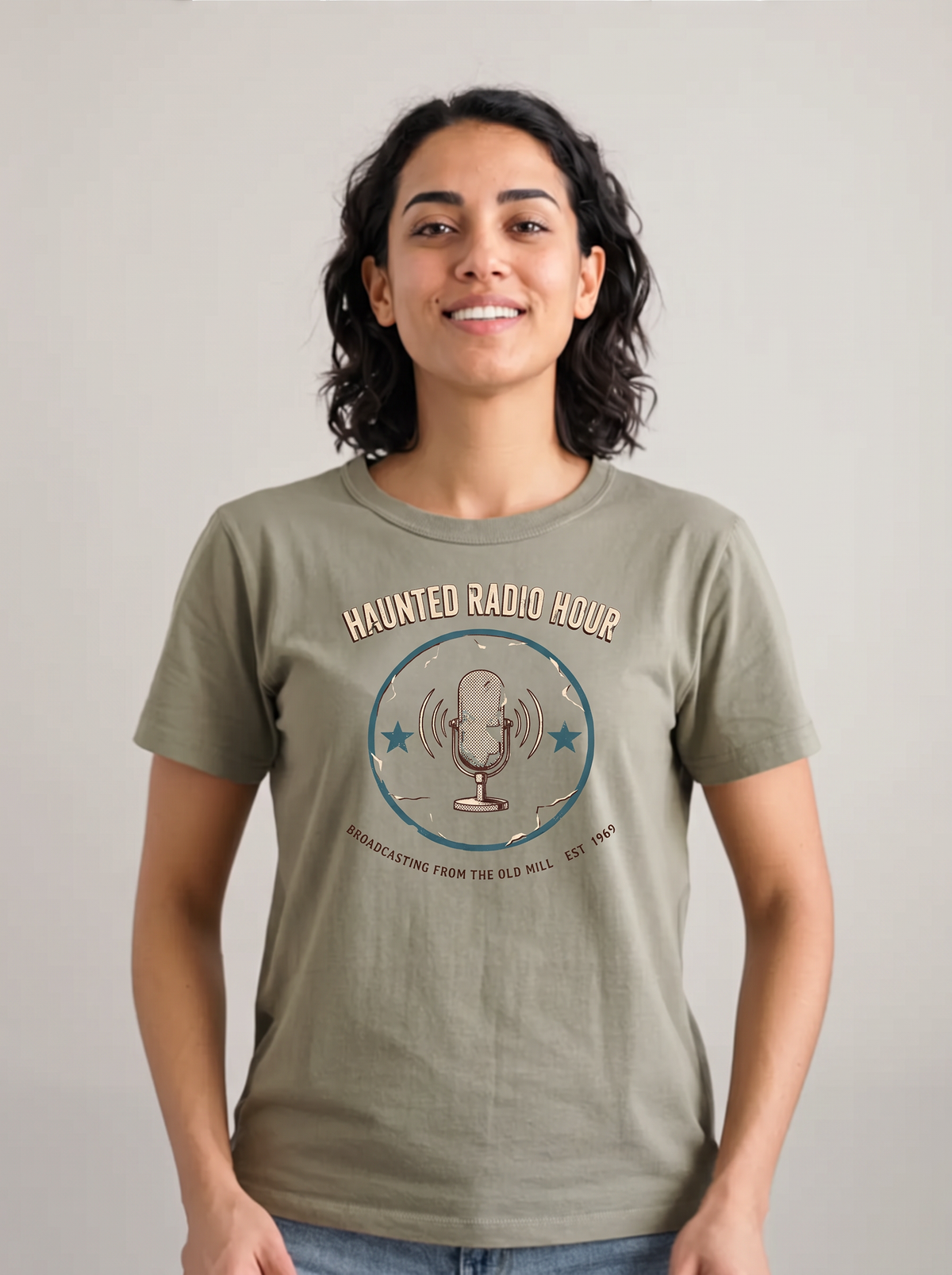 Haunted Radio Hour T-Shirt - Phantom Gray (lifestyle)
